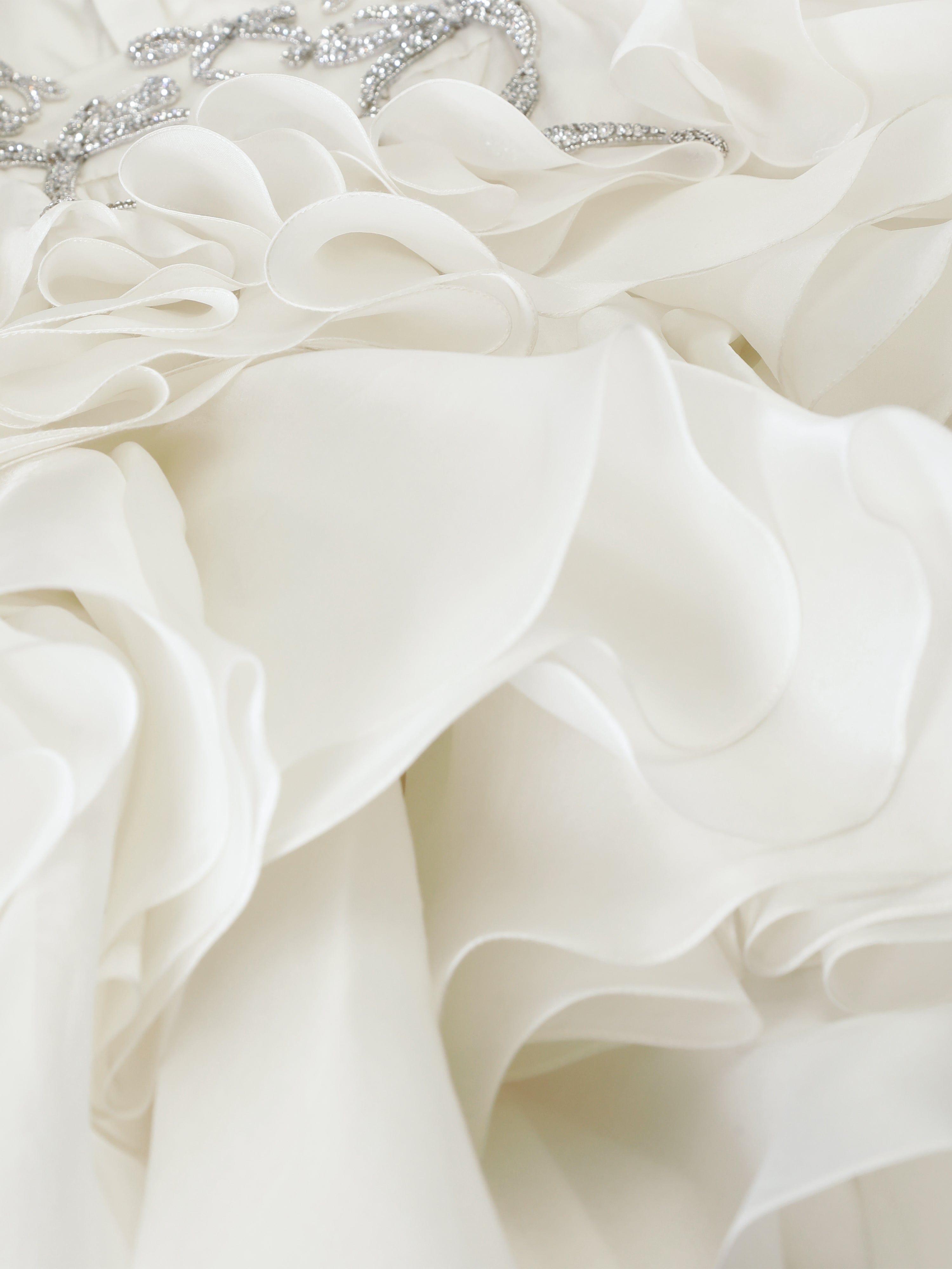 Girls Lorriane Chiffon Ruffle Dress in Ivory