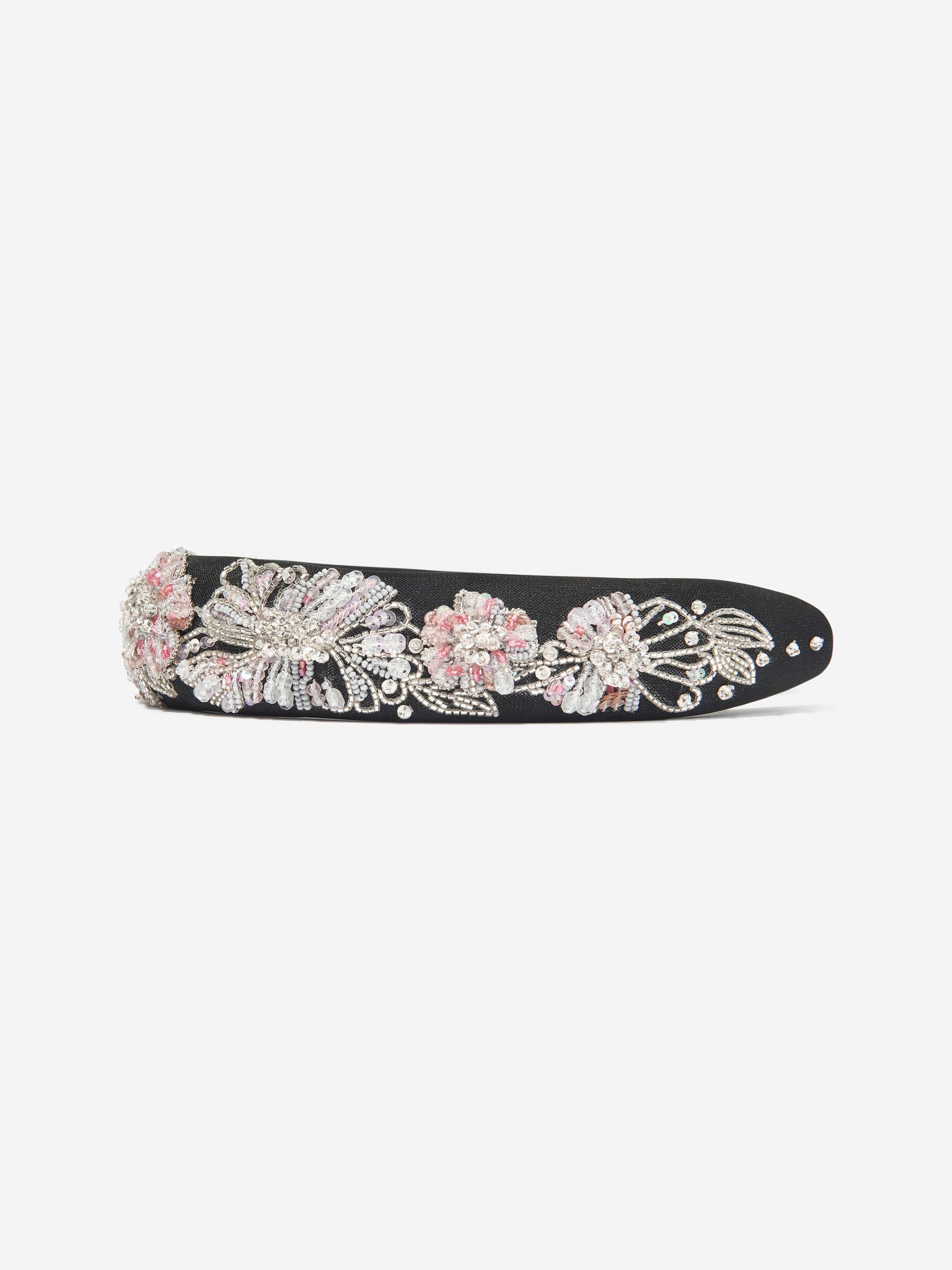 Girls Embellished Headband in Black