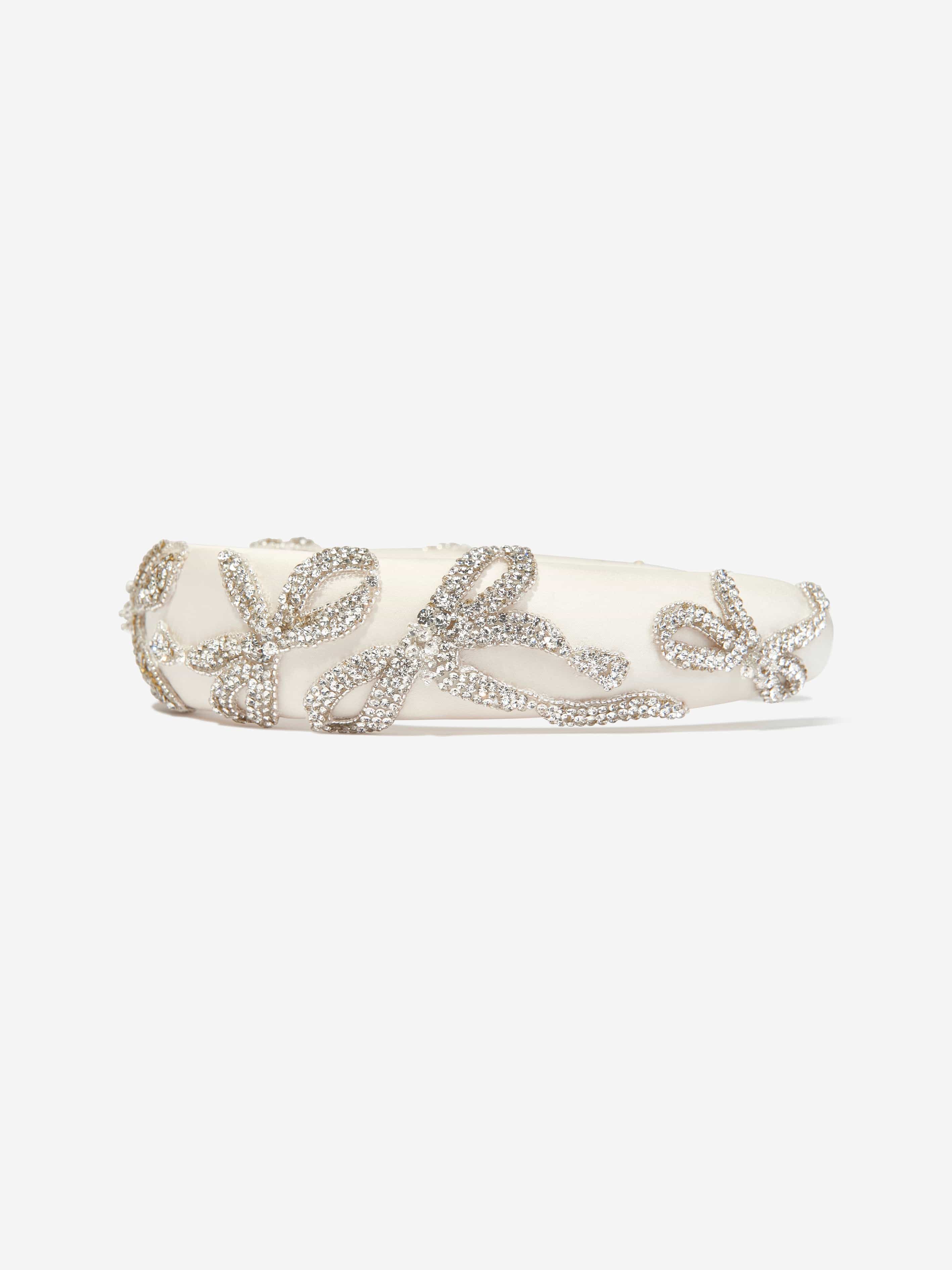 Girls Embellished Headband in Ivory