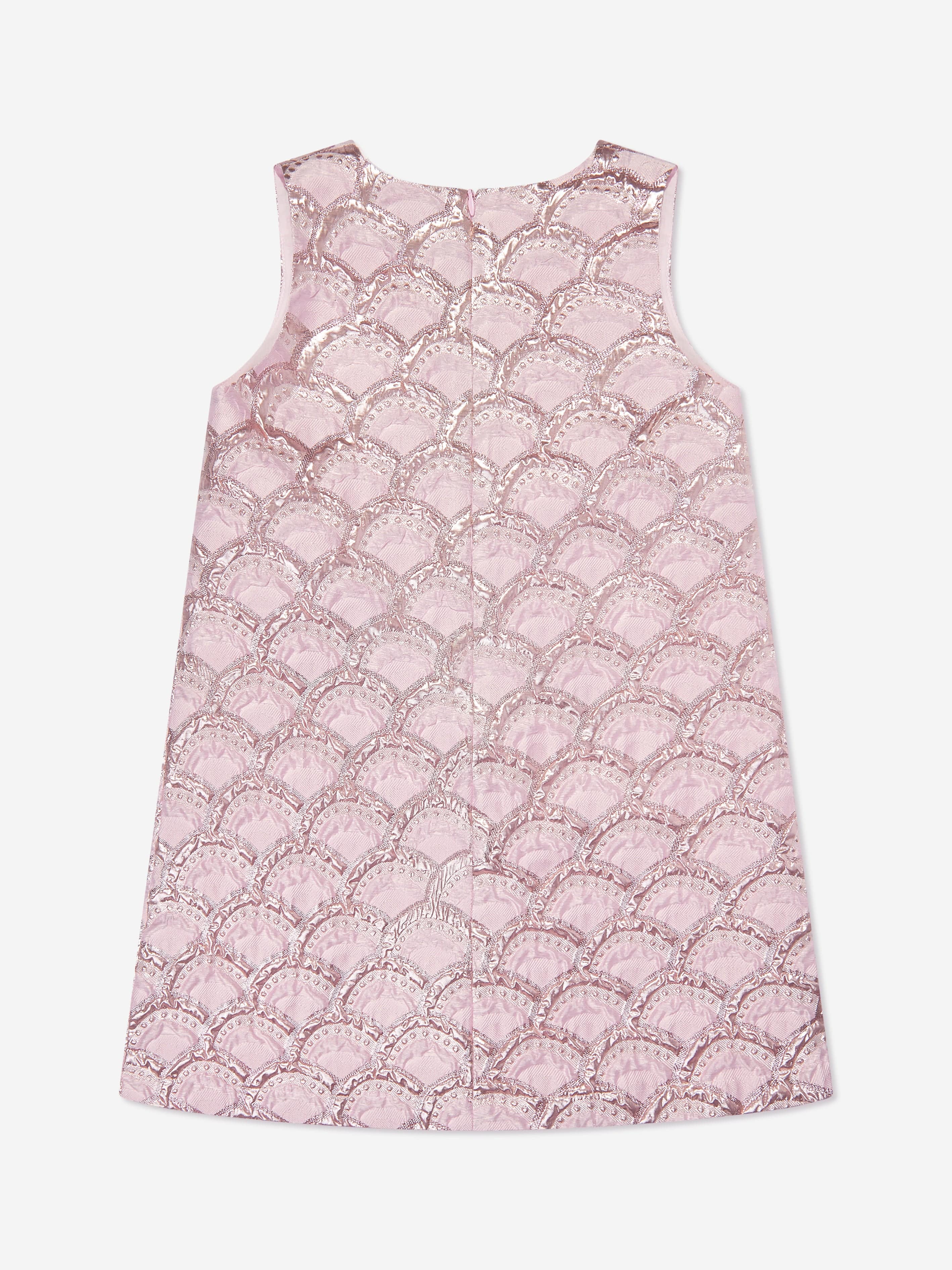 Mama Luma Girls Jacquard Half Moon Dress in Pink