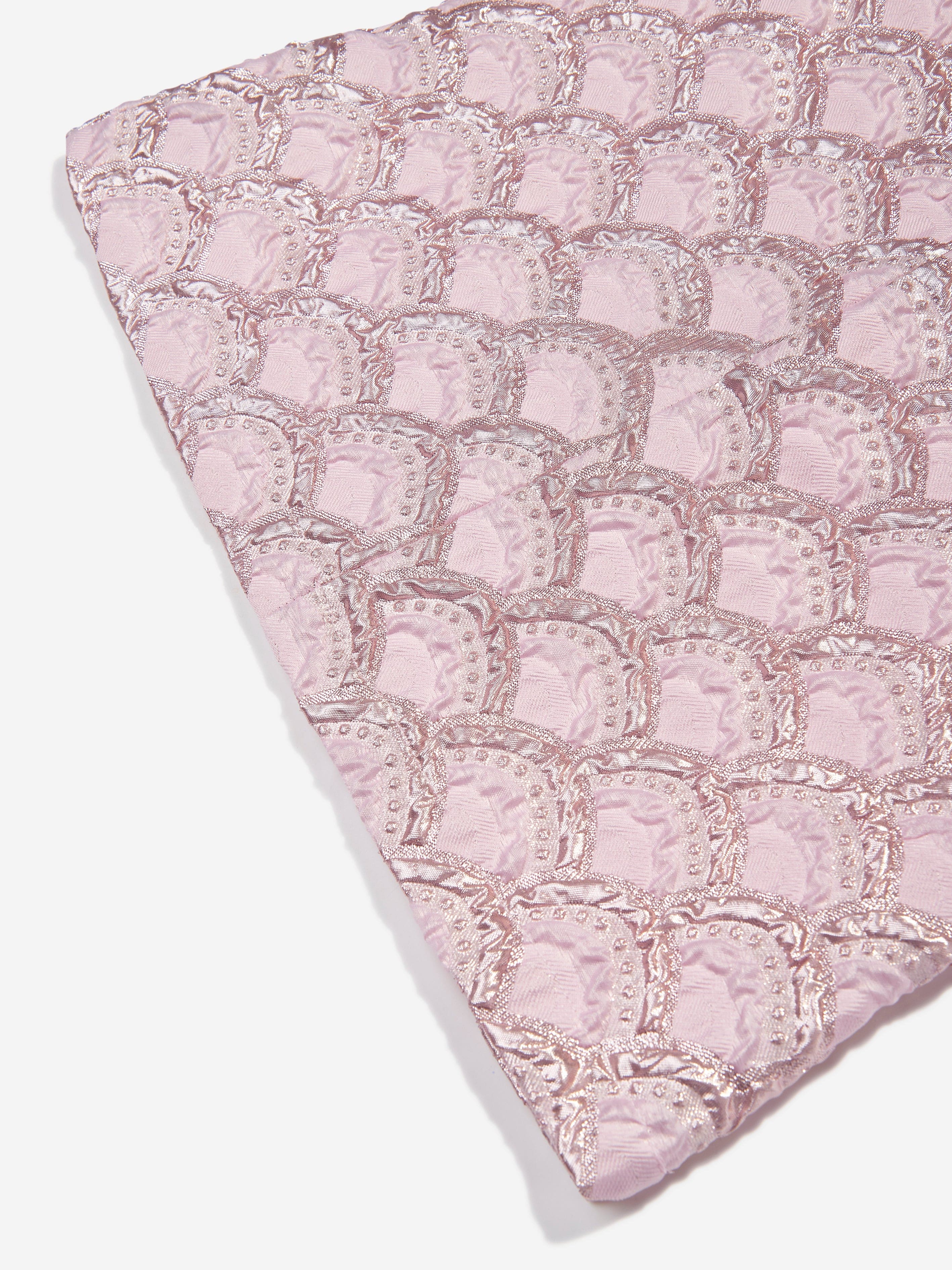 Mama Luma Girls Jacquard Half Moon Dress in Pink
