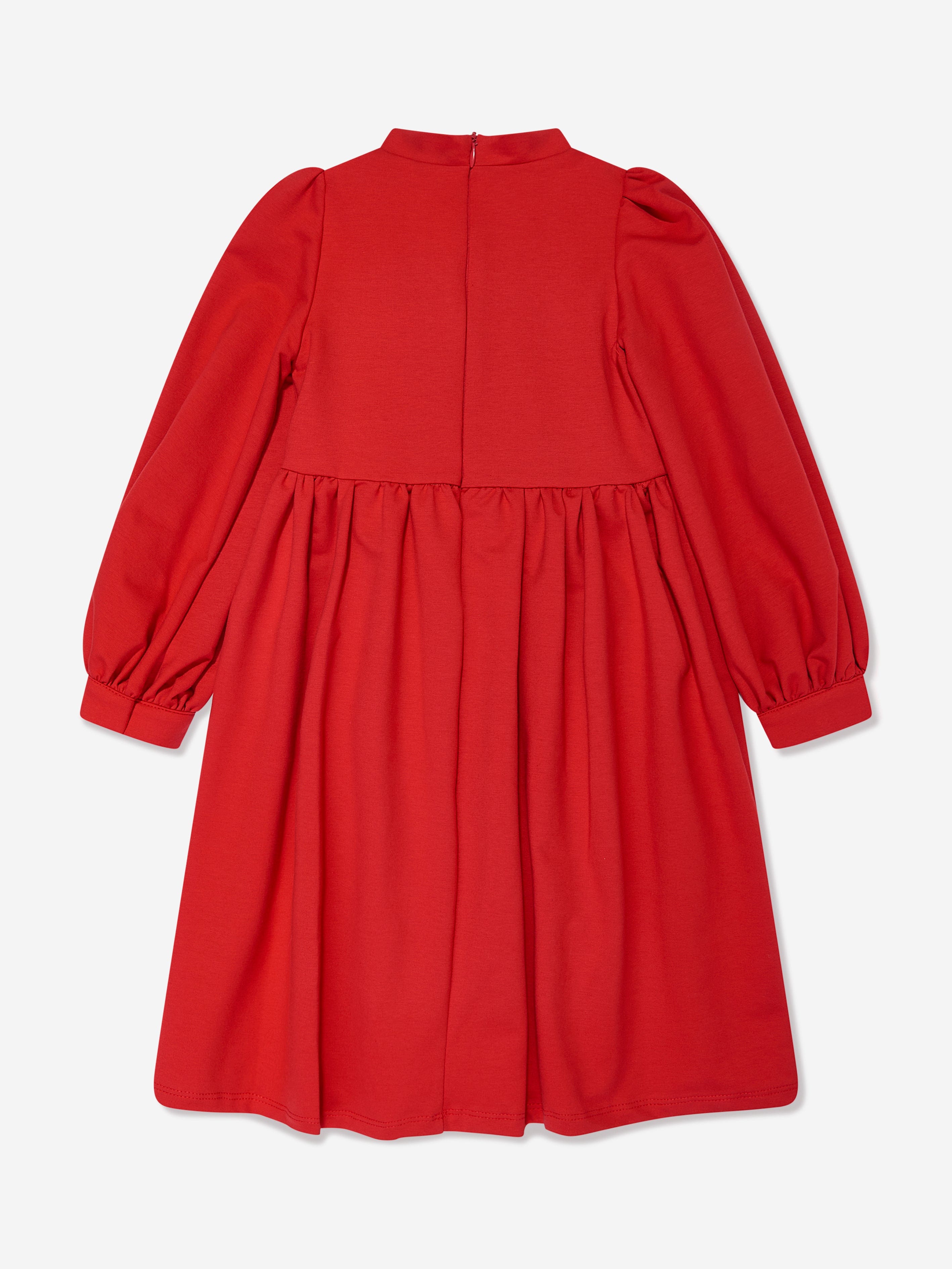 Mama Luma Girls Pleated Bow Dress in Red