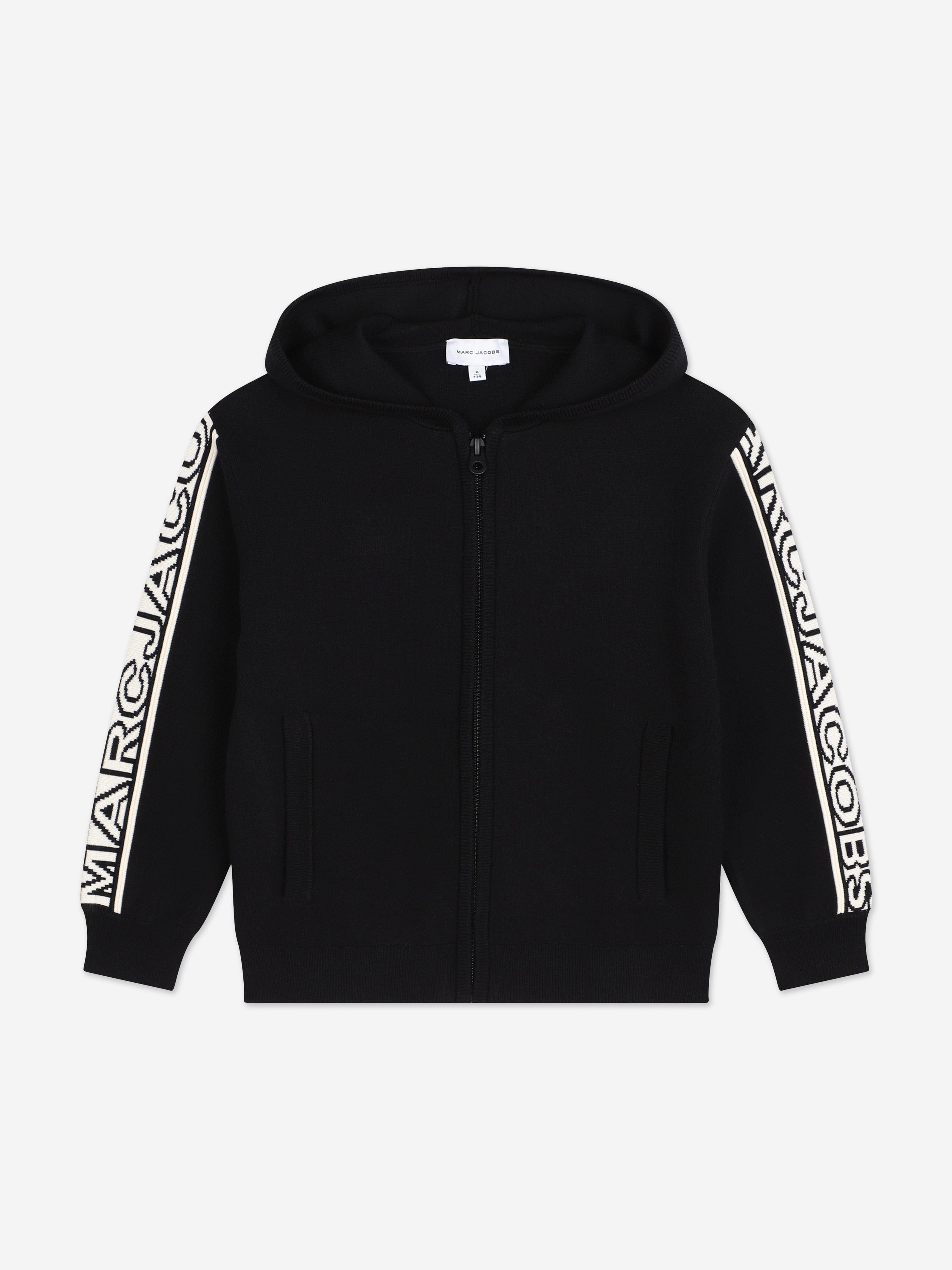 MARC JACOBS Kids Logo Zip Up Top in Black