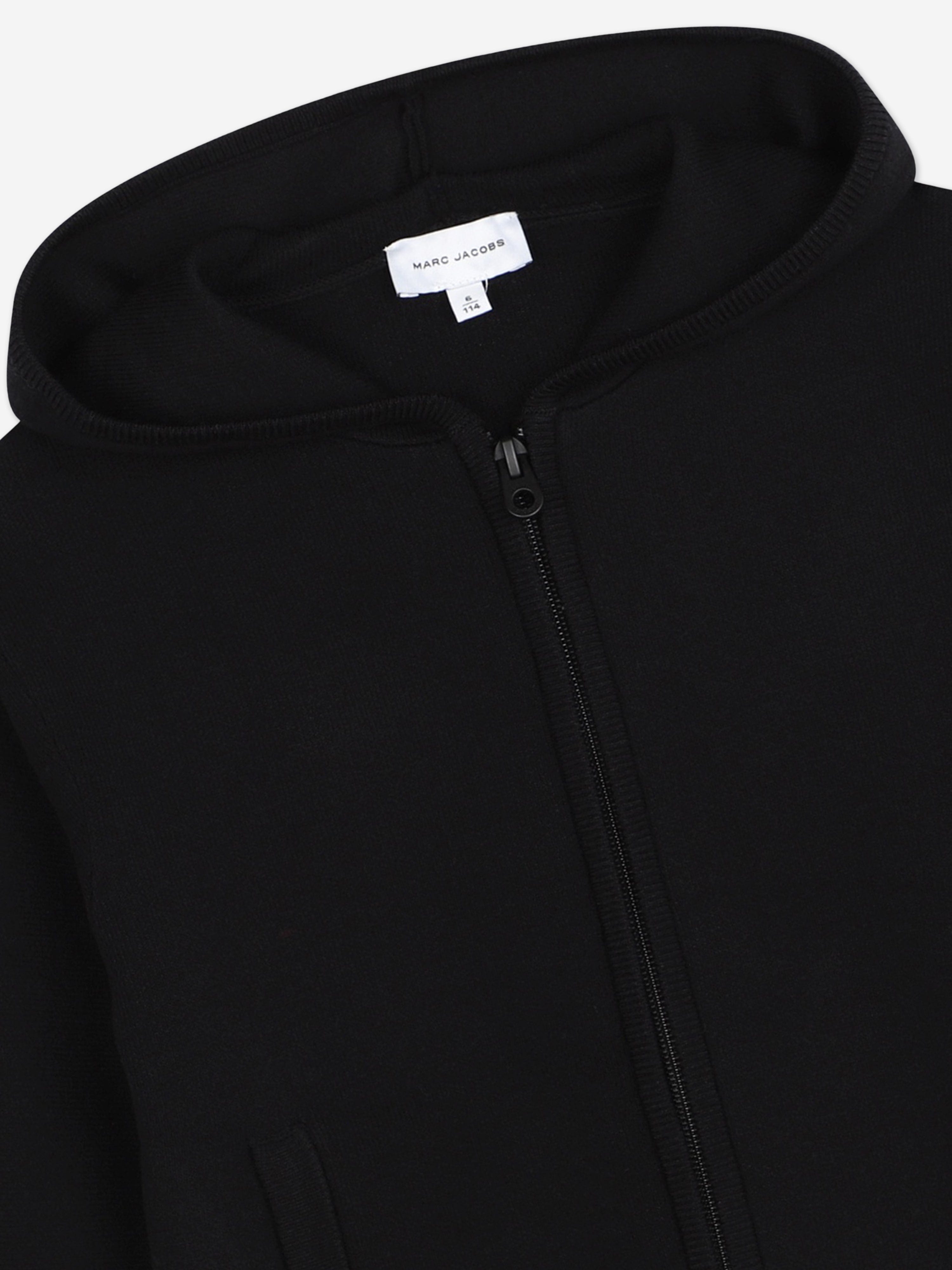 MARC JACOBS Kids Logo Zip Up Top in Black