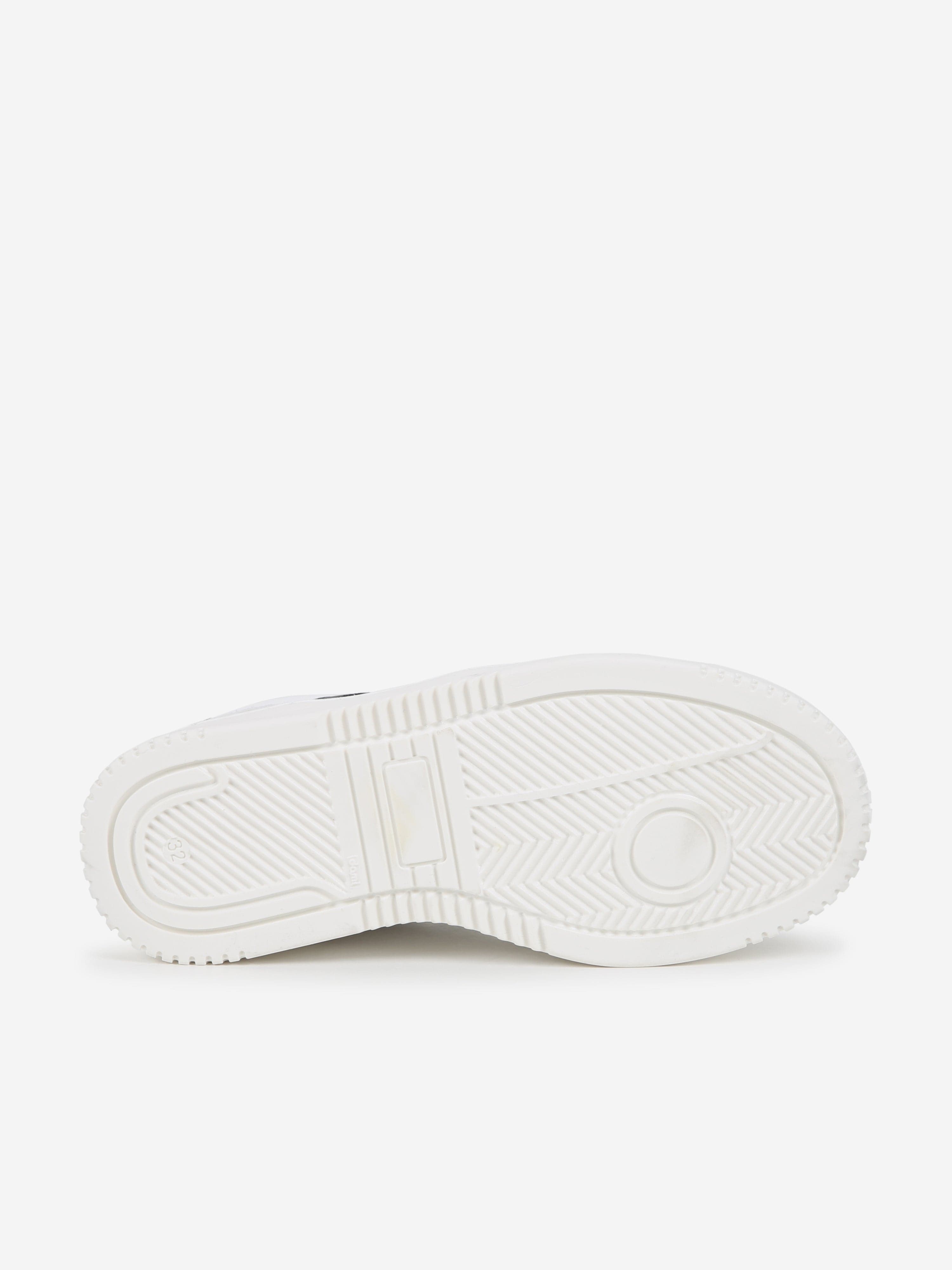 MARC JACOBS Kids Leather Logo Trainers in Ivory