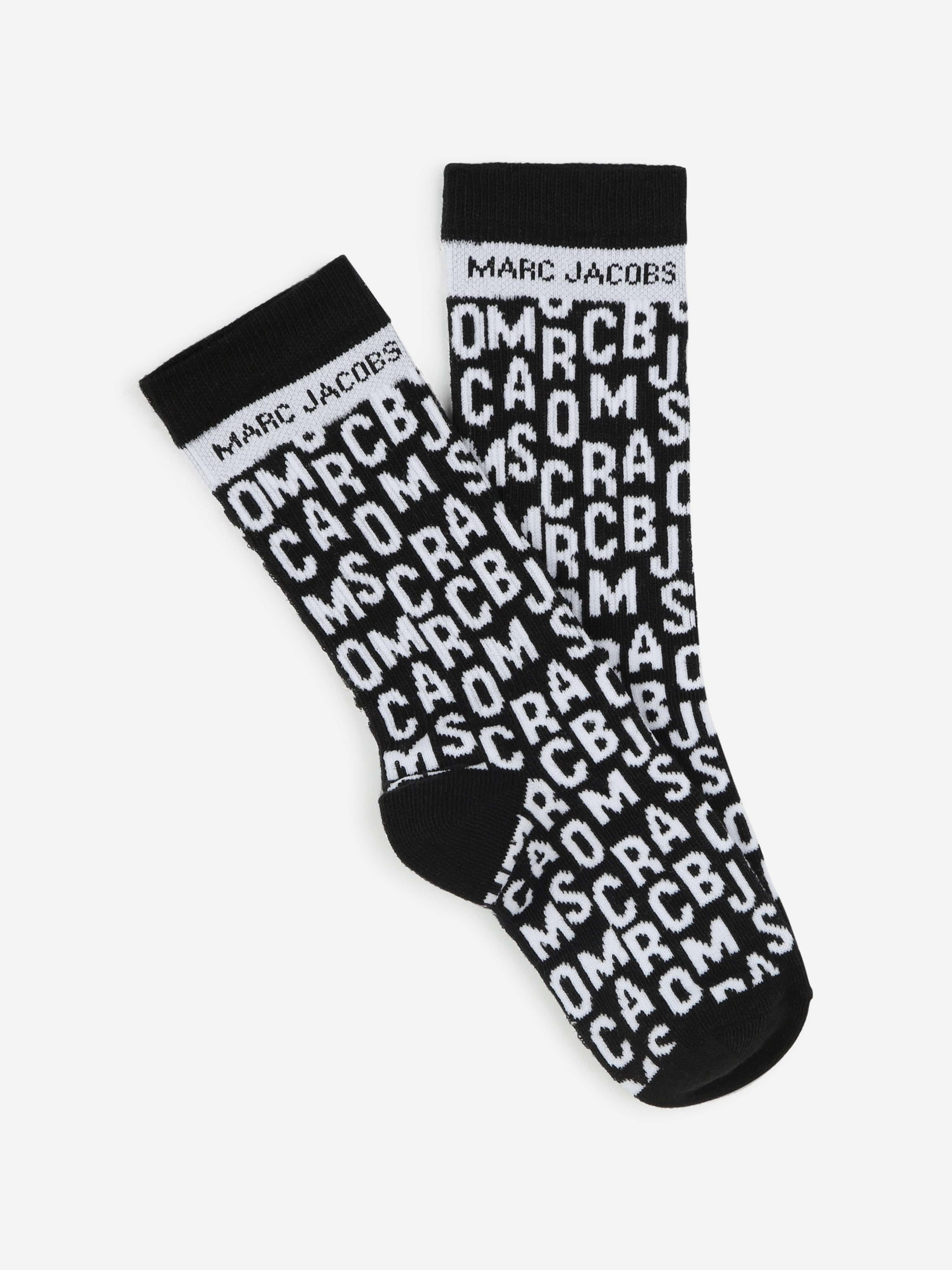 MARC JACOBS Kids Monogram Jacquard Socks in Black