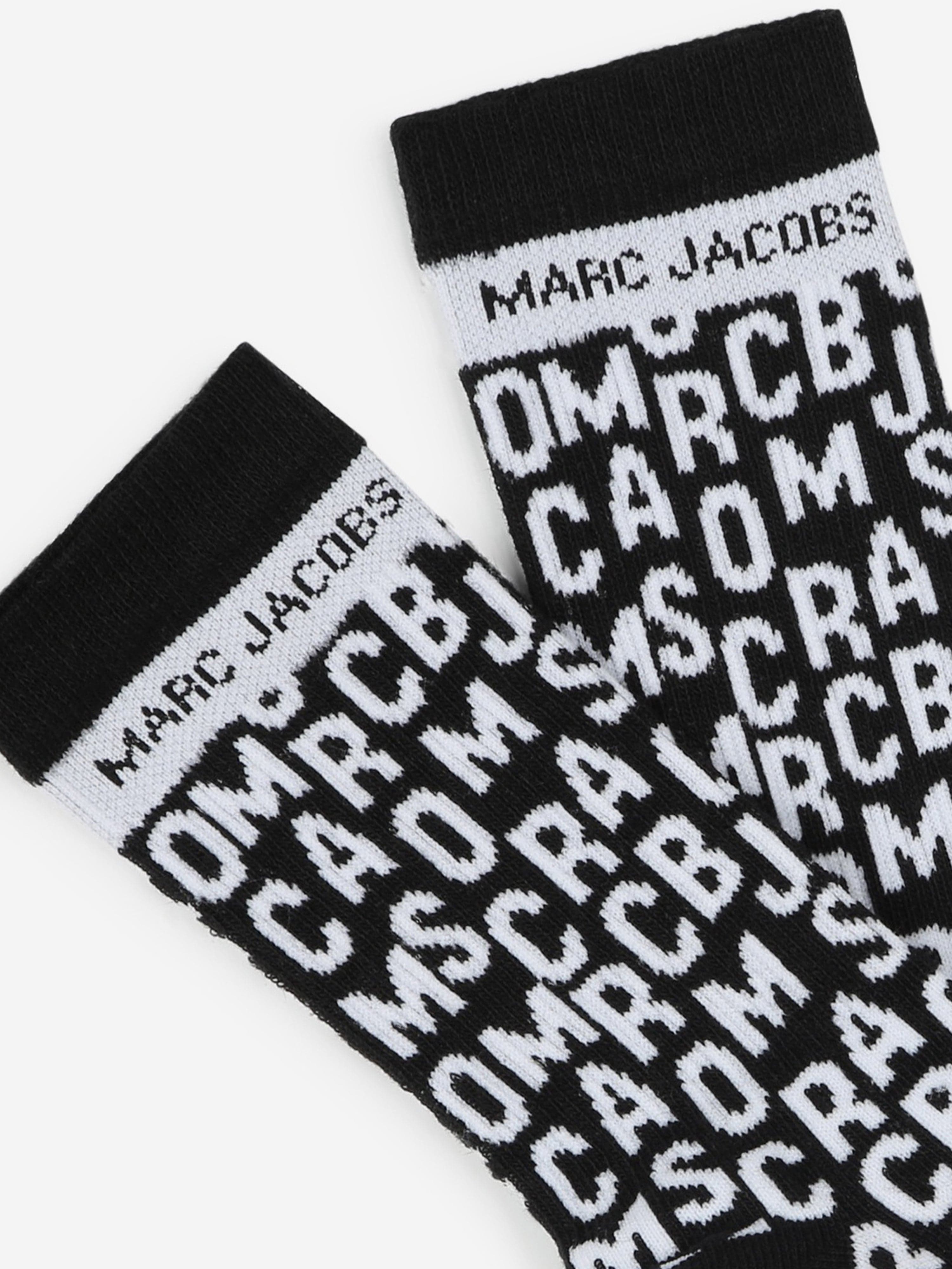 MARC JACOBS Kids Monogram Jacquard Socks in Black
