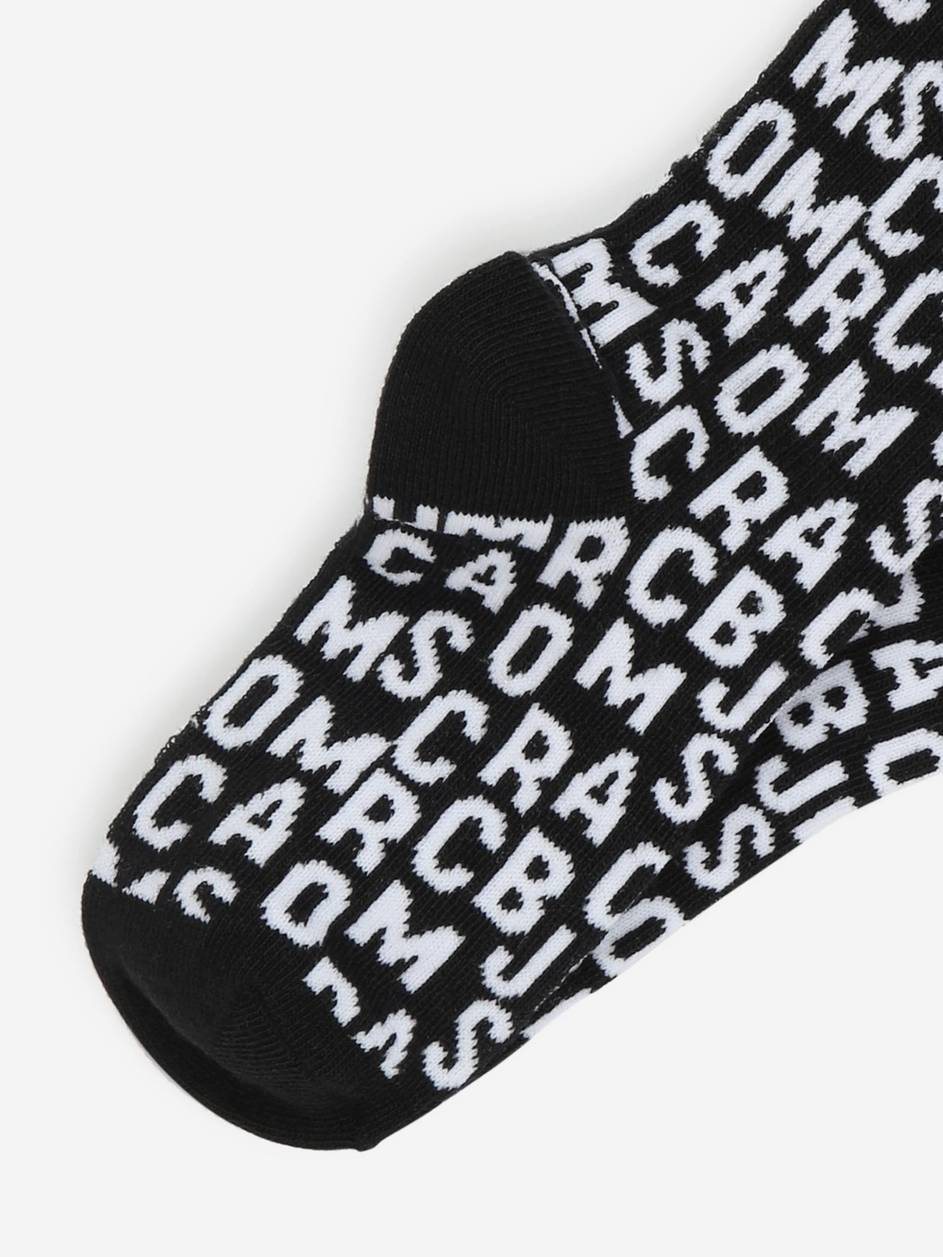 MARC JACOBS Kids Monogram Jacquard Socks in Black