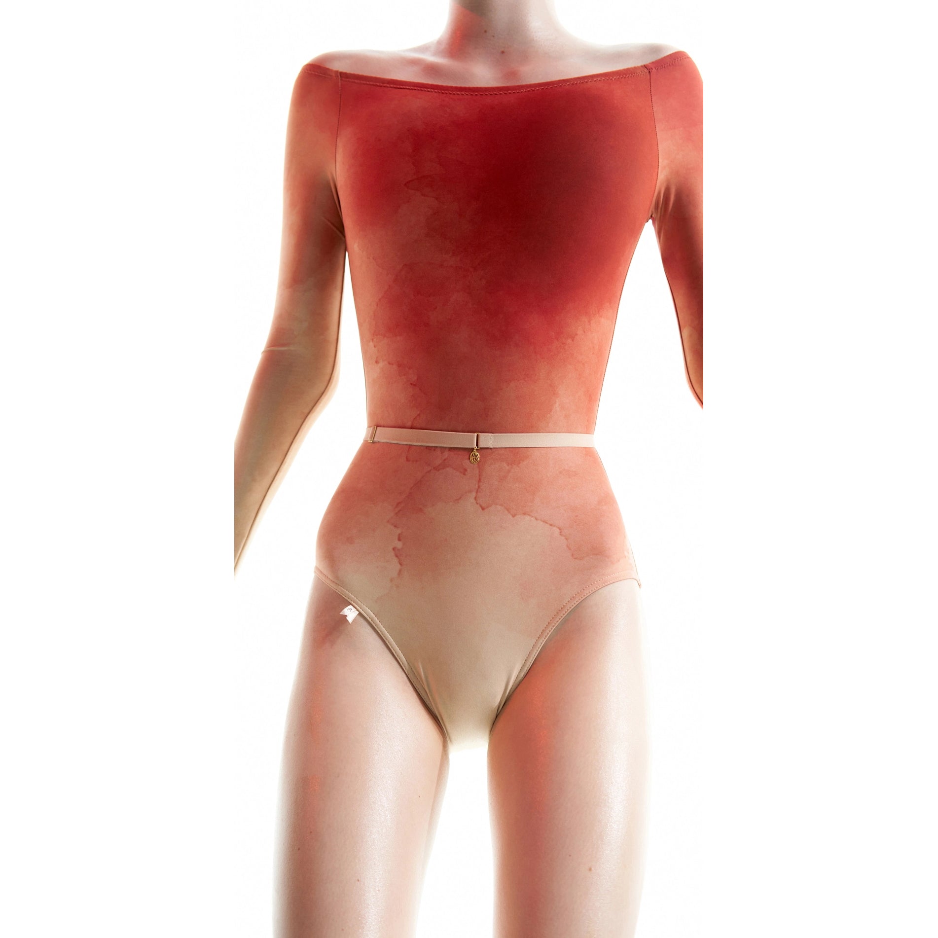 Women Red Long Sleeves Ballet Onesies