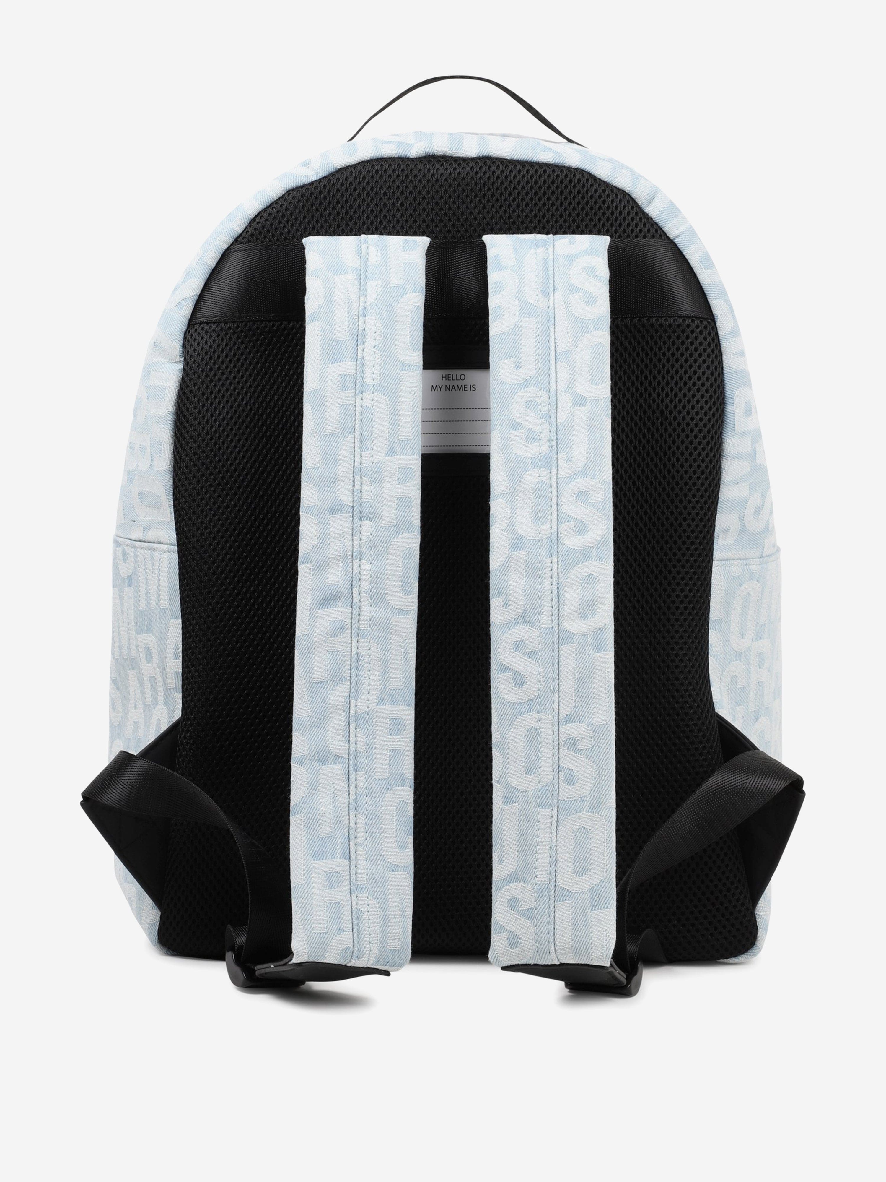 Kids Jacquard Monogram Denim Backpack in Blue (39cm)