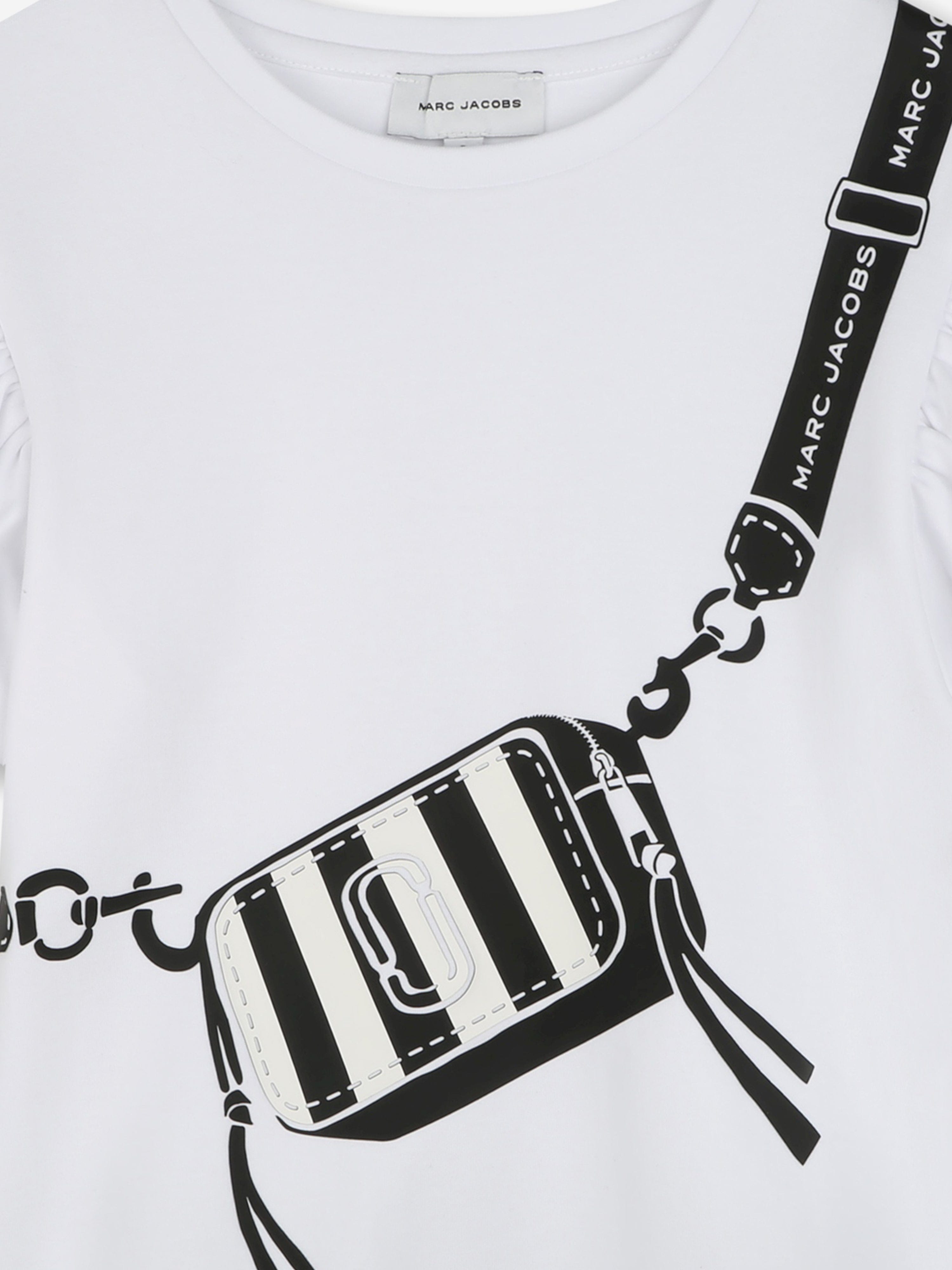 Girls Snapshot Bag Print T-Shirt in White