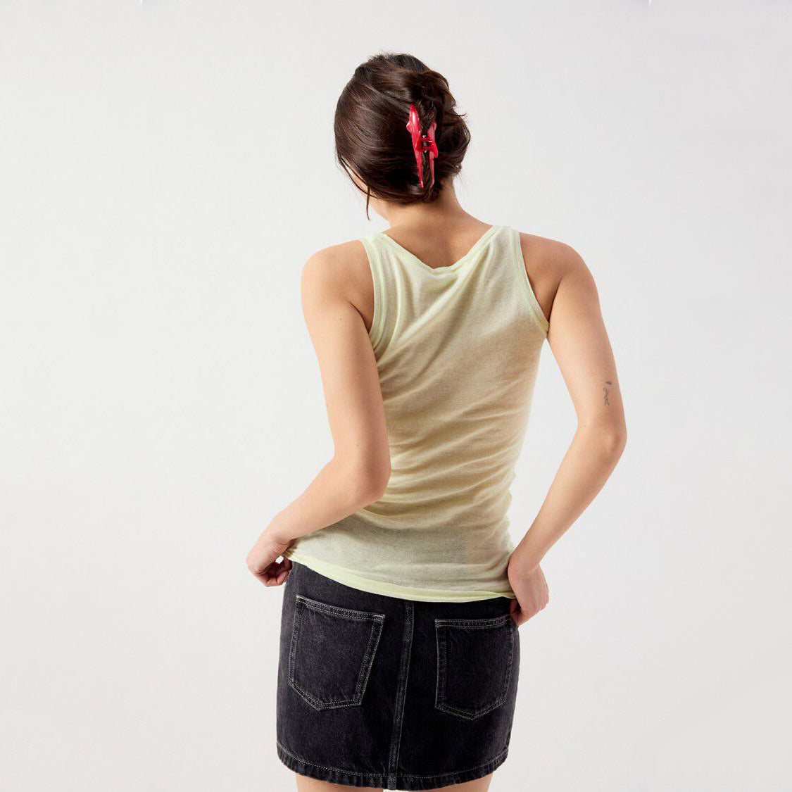 Women Light Yellow Cotton Vest