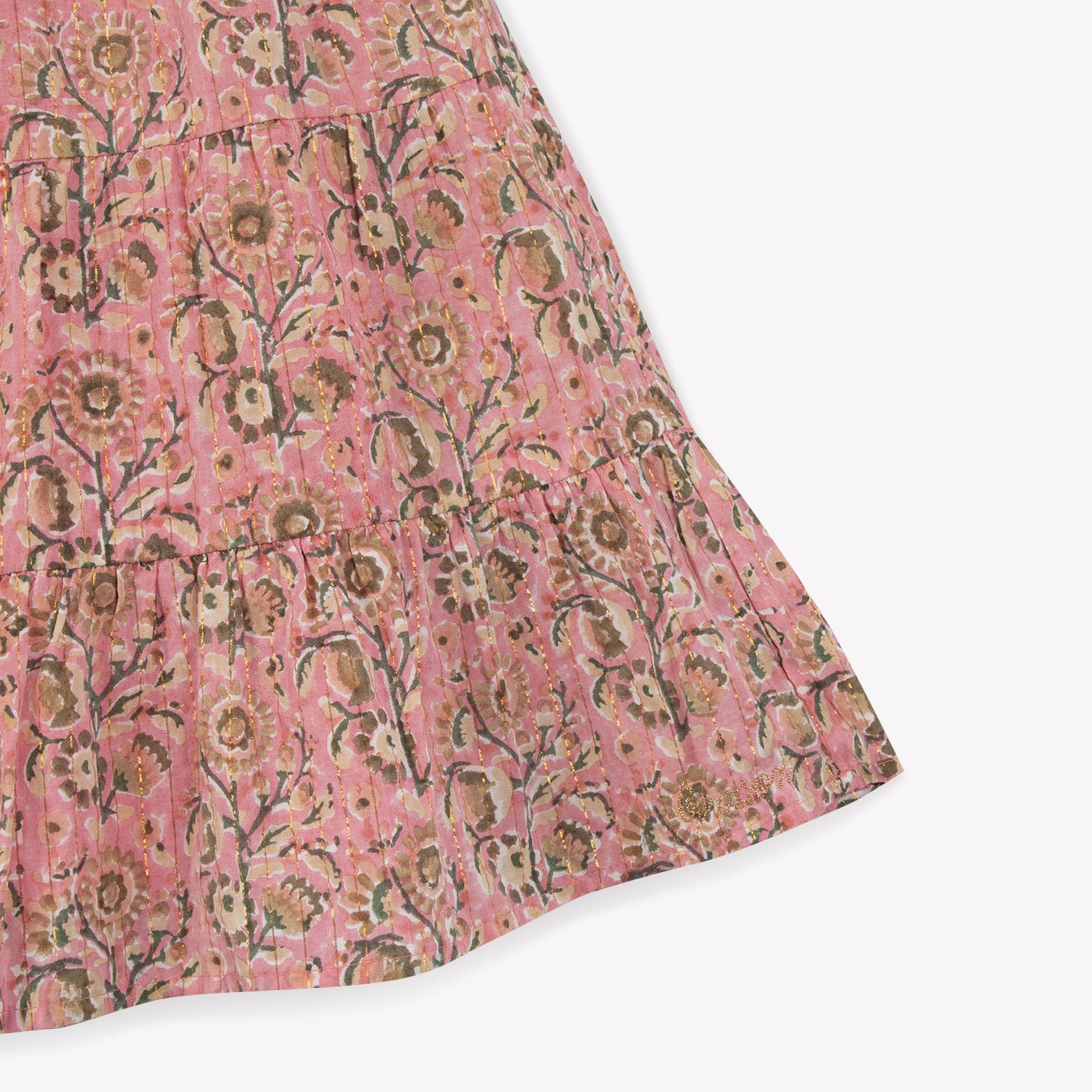 Girls Pink Flower Cotton Starp Dress