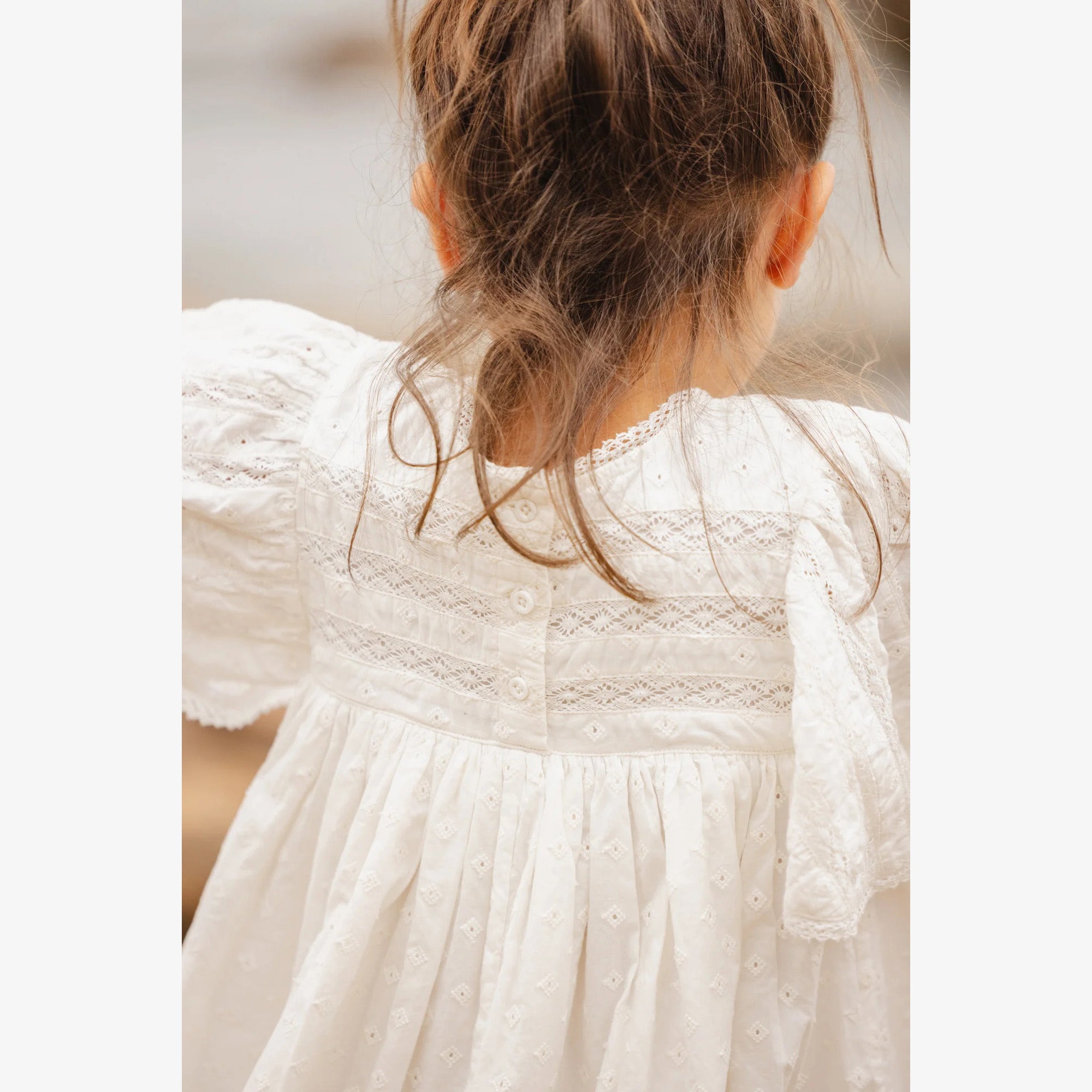 Girls White Cotton Dress