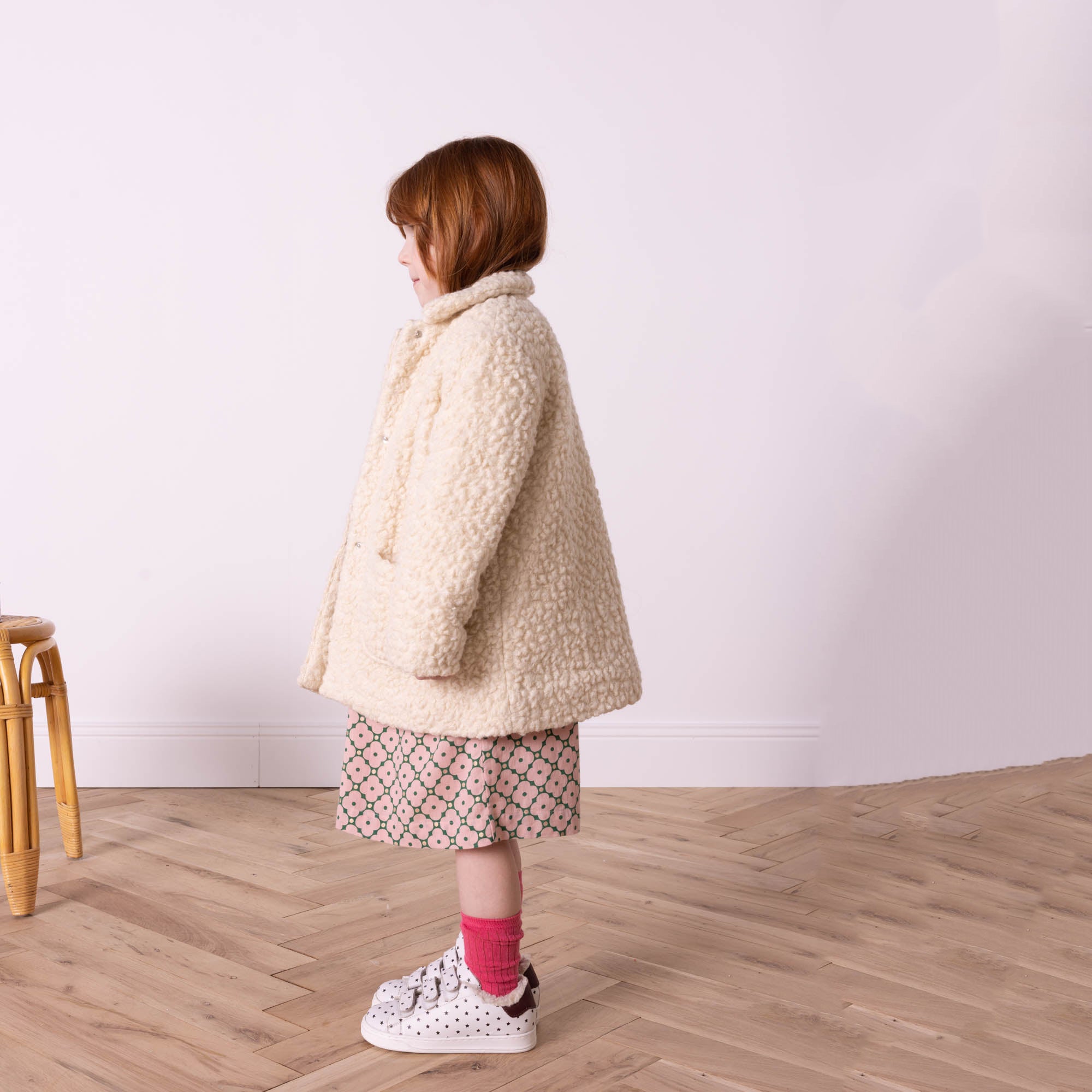 Girls White Wool Coat