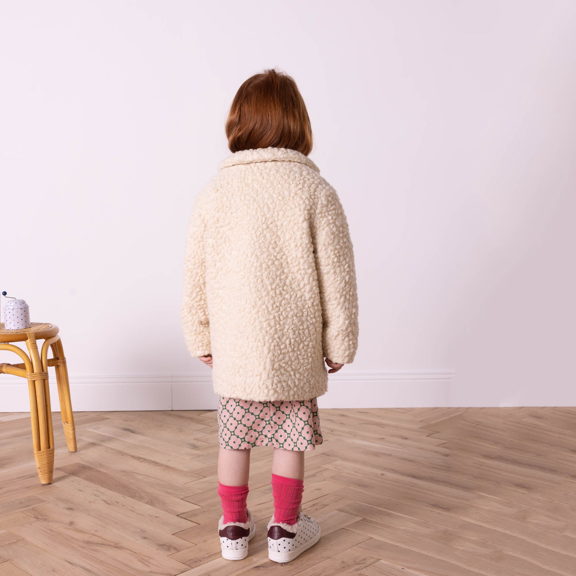 Girls White Wool Coat