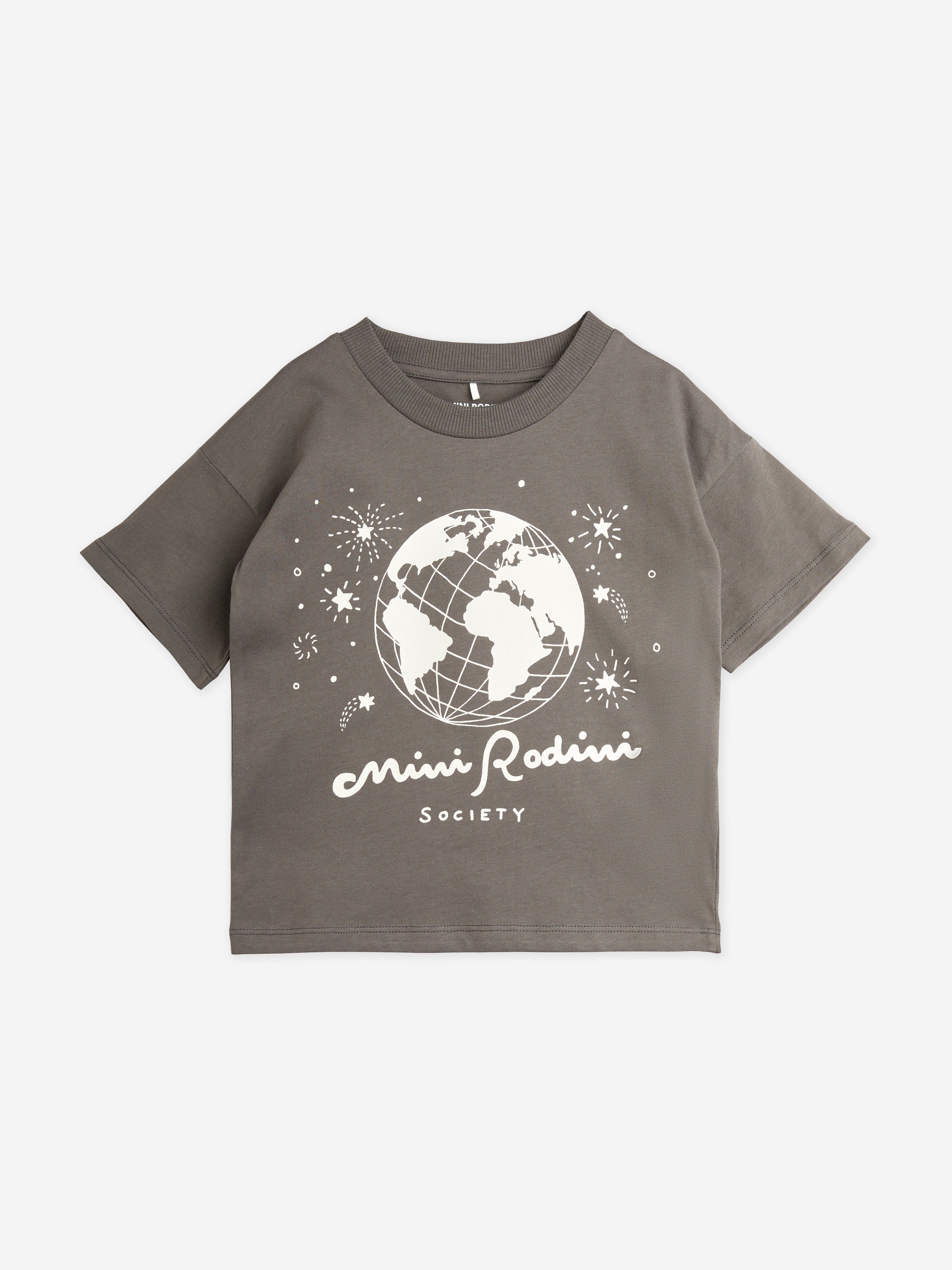 Mini Rodini Boys Society T-Shirt in Grey