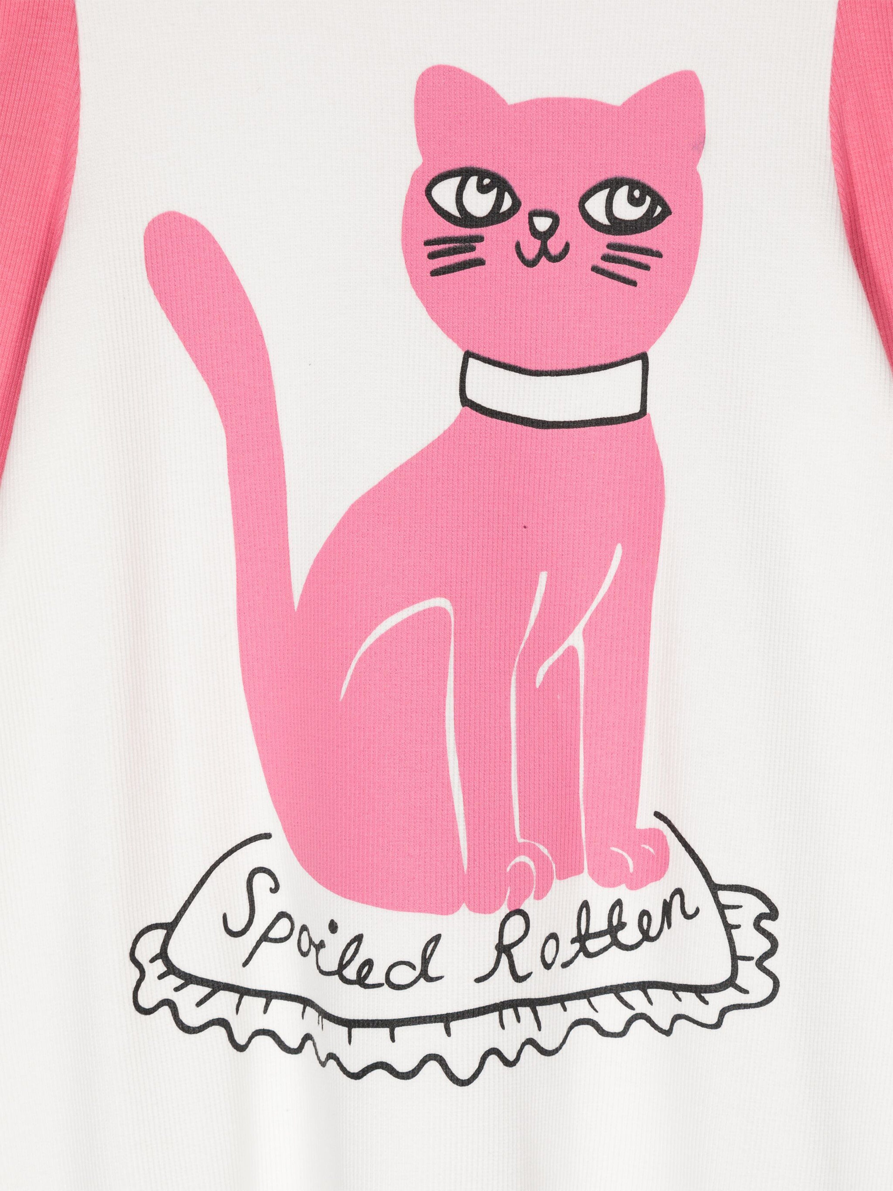 Mini Rodini Girls Cat Dress in White