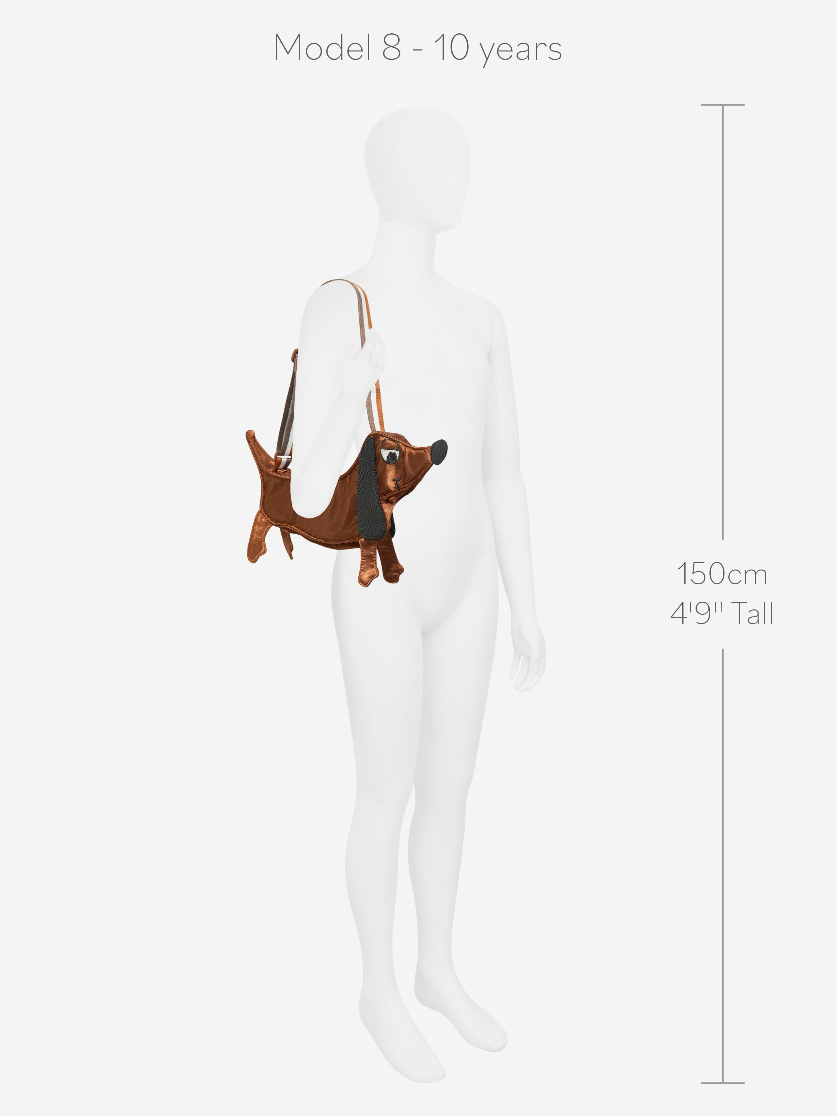Mini Rodini Kids Dog Crossbody Bag in Brown (46cm)