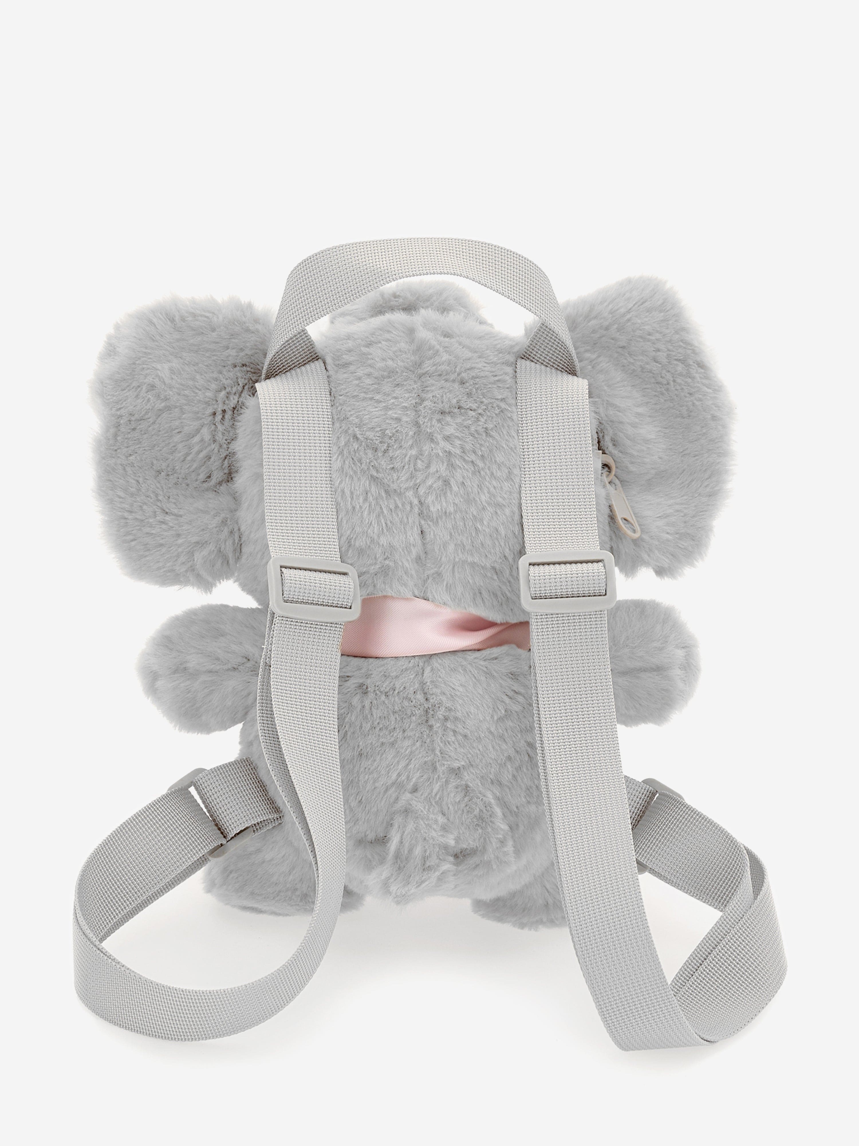 Monnalisa Girls Soft Dumbo Backpack in Grey (25cm)