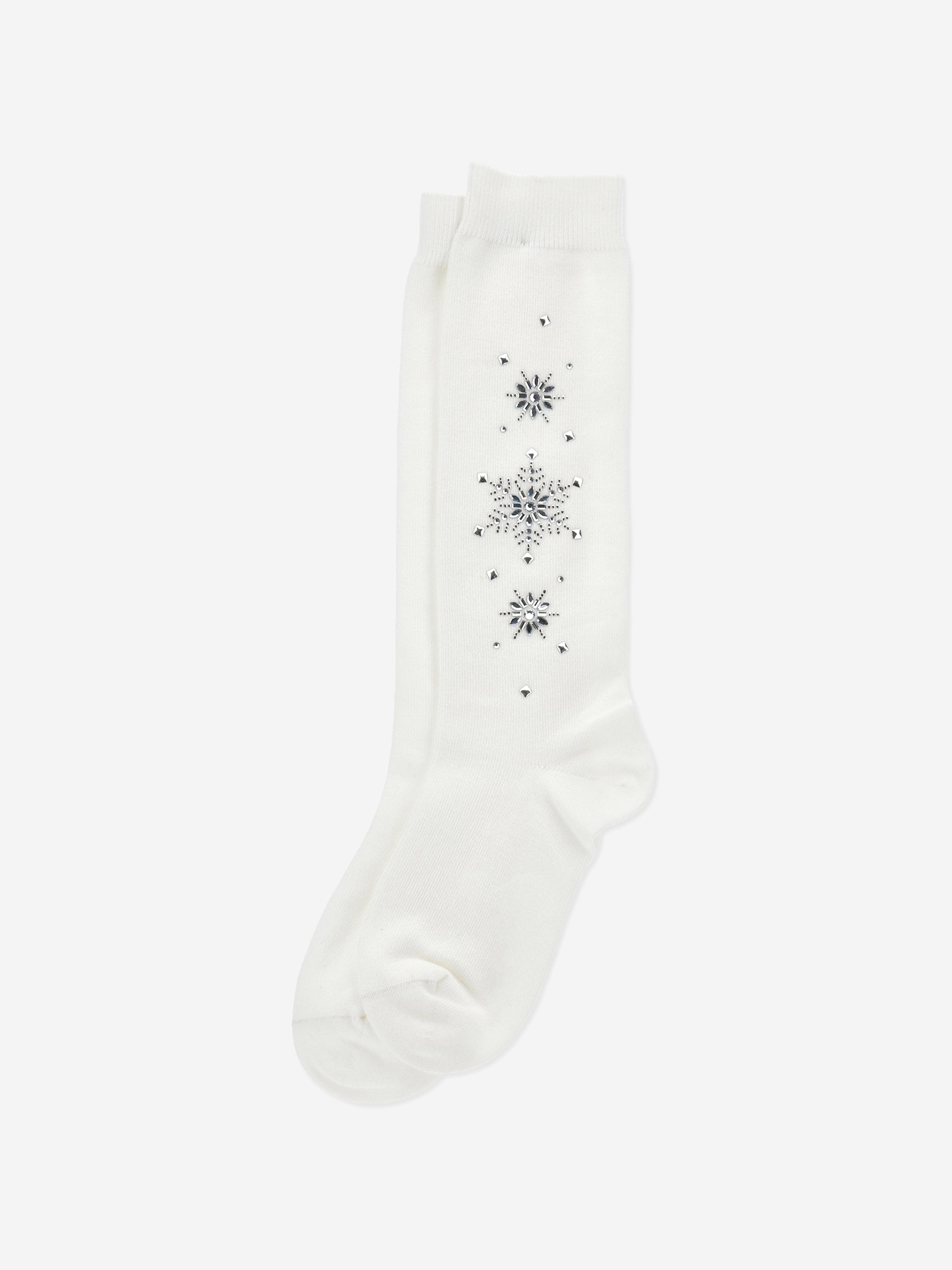 Monnalisa Girls Rhinestone Socks in White