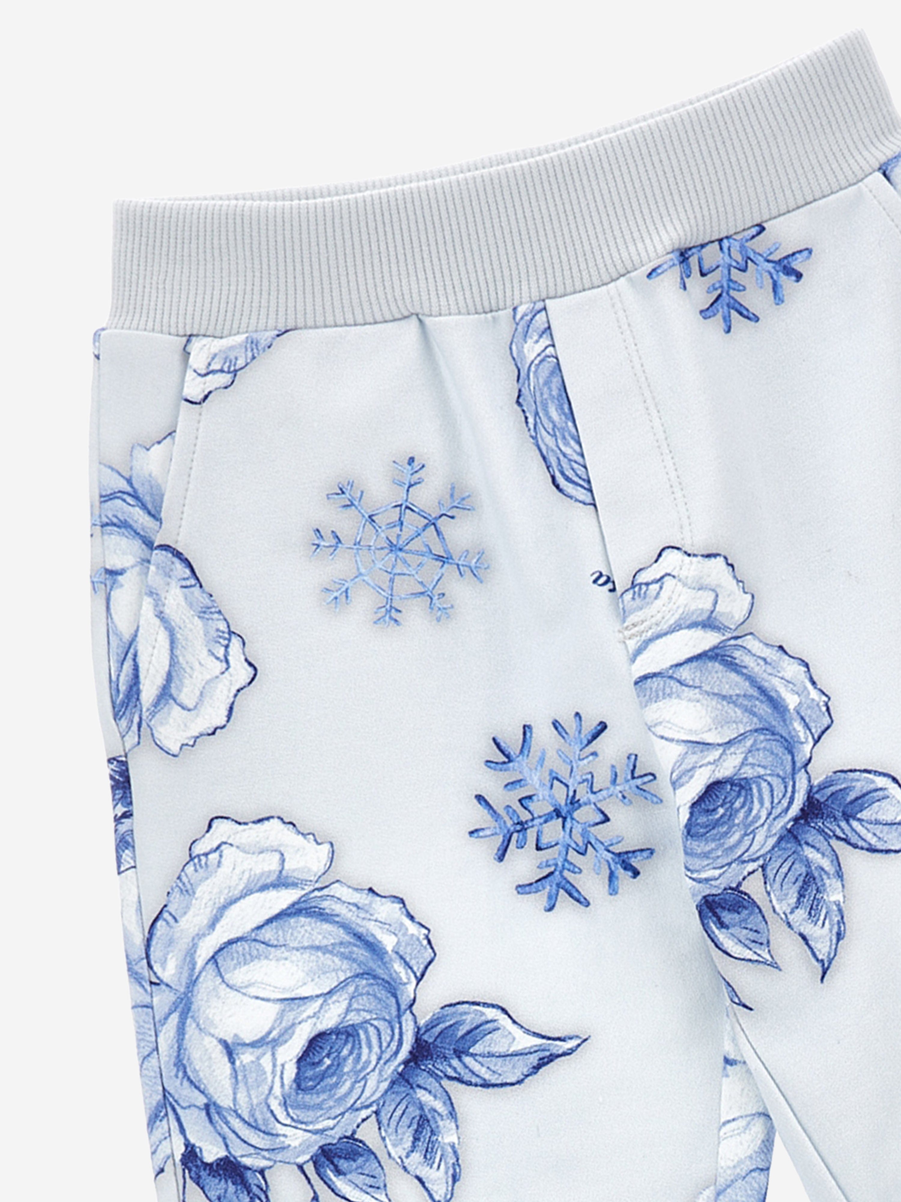 Monnalisa Girls Frozen Print Joggers in White