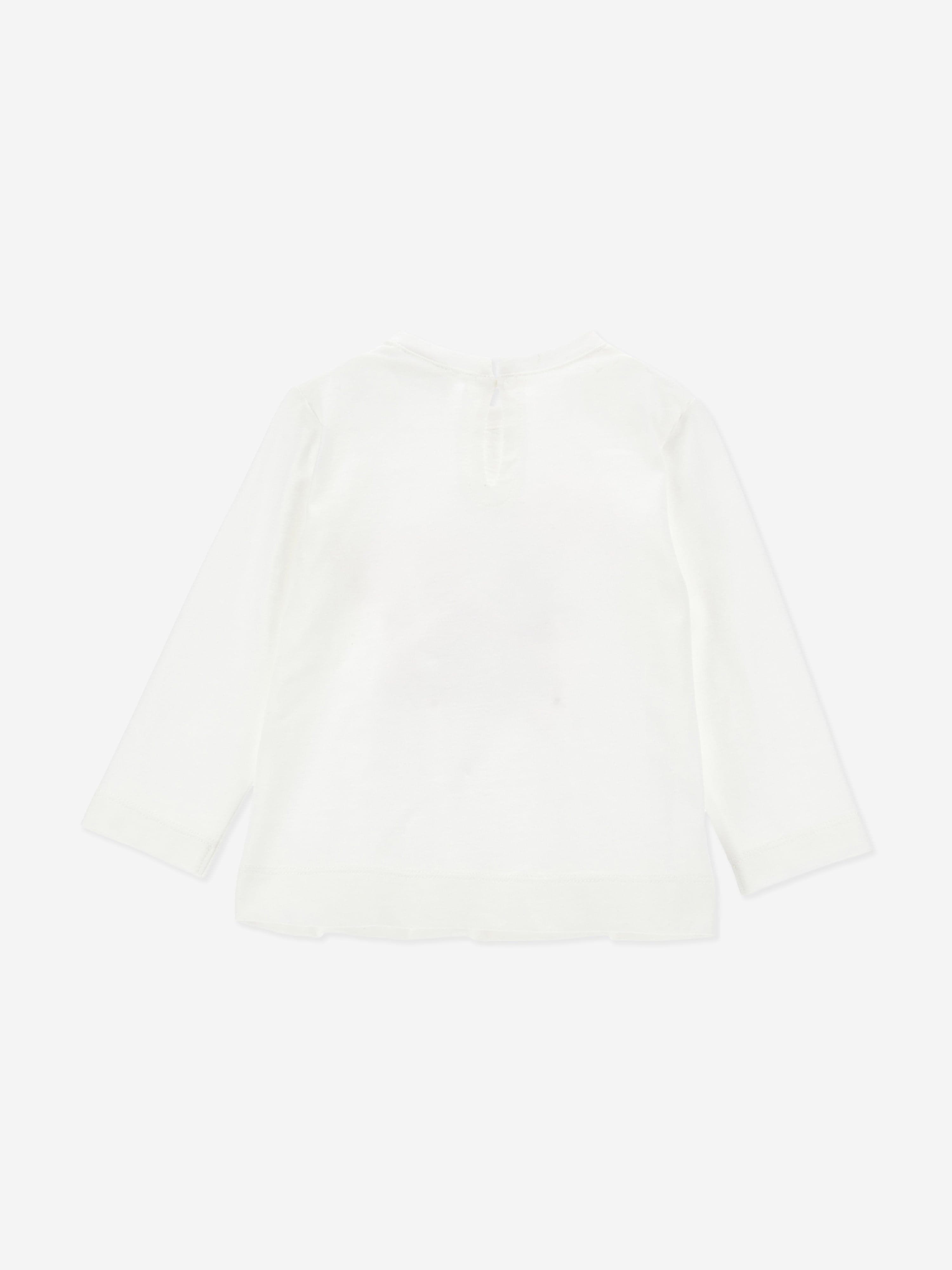 Monnalisa Girls Long Sleeve Teddy T-Shirt in White