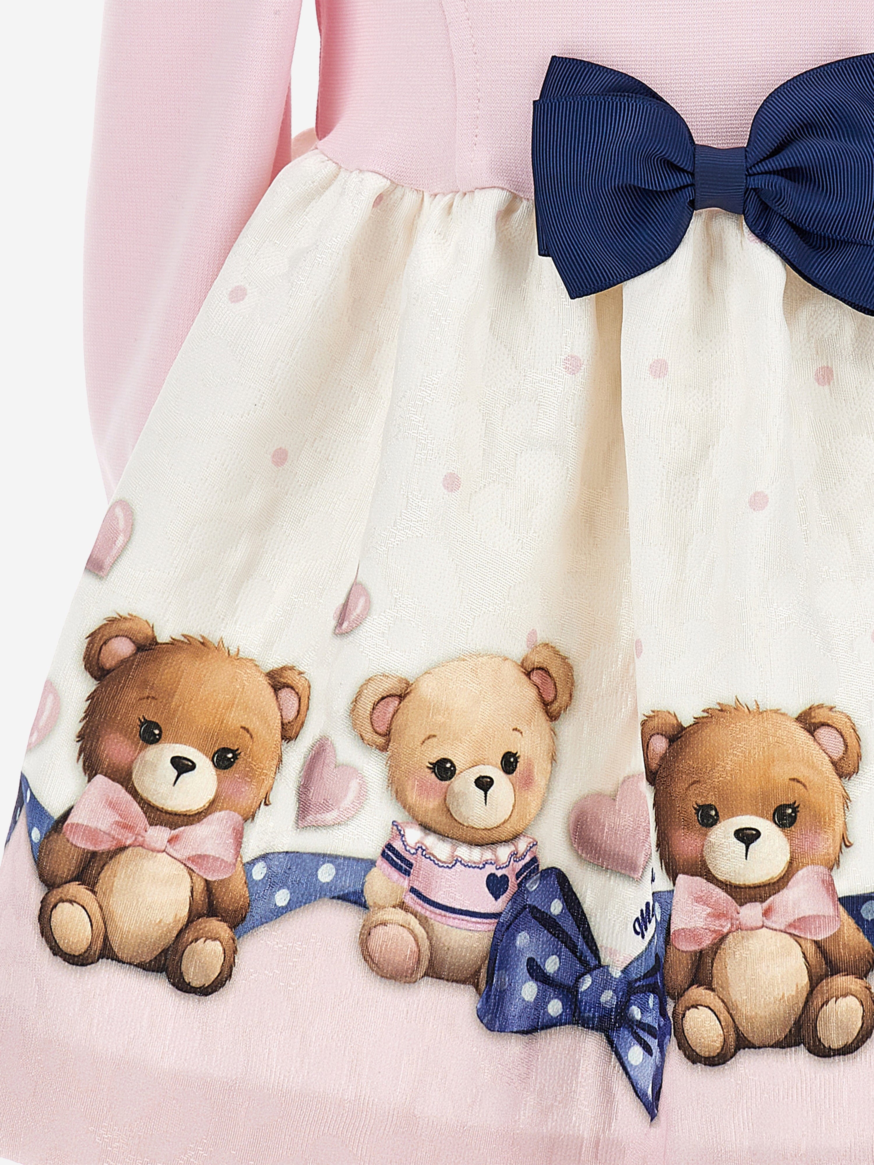 Monnalisa Baby Girls Teddy Bear Dress in Pink