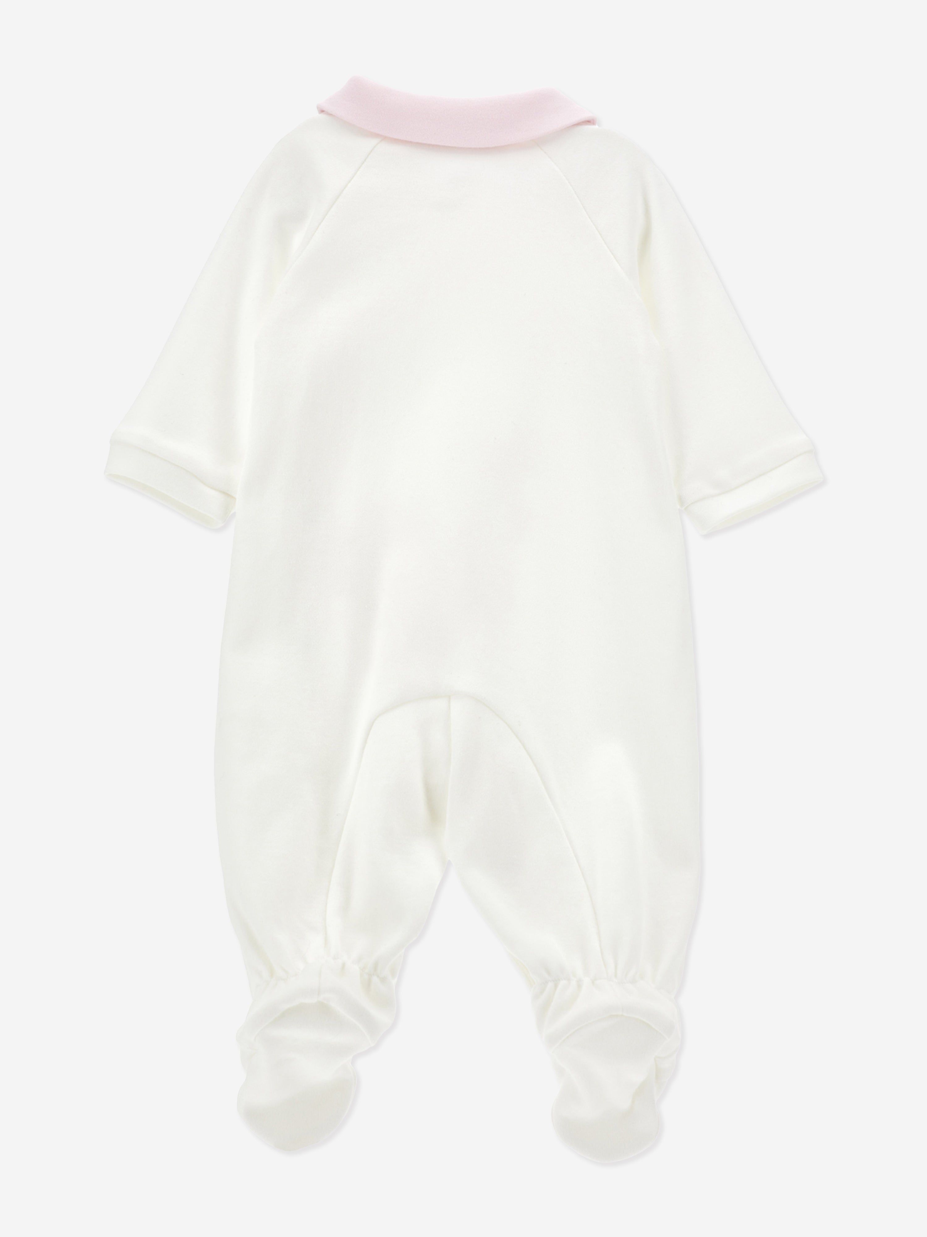 Monnalisa Baby Girls Teddy Bag Babygrow in White
