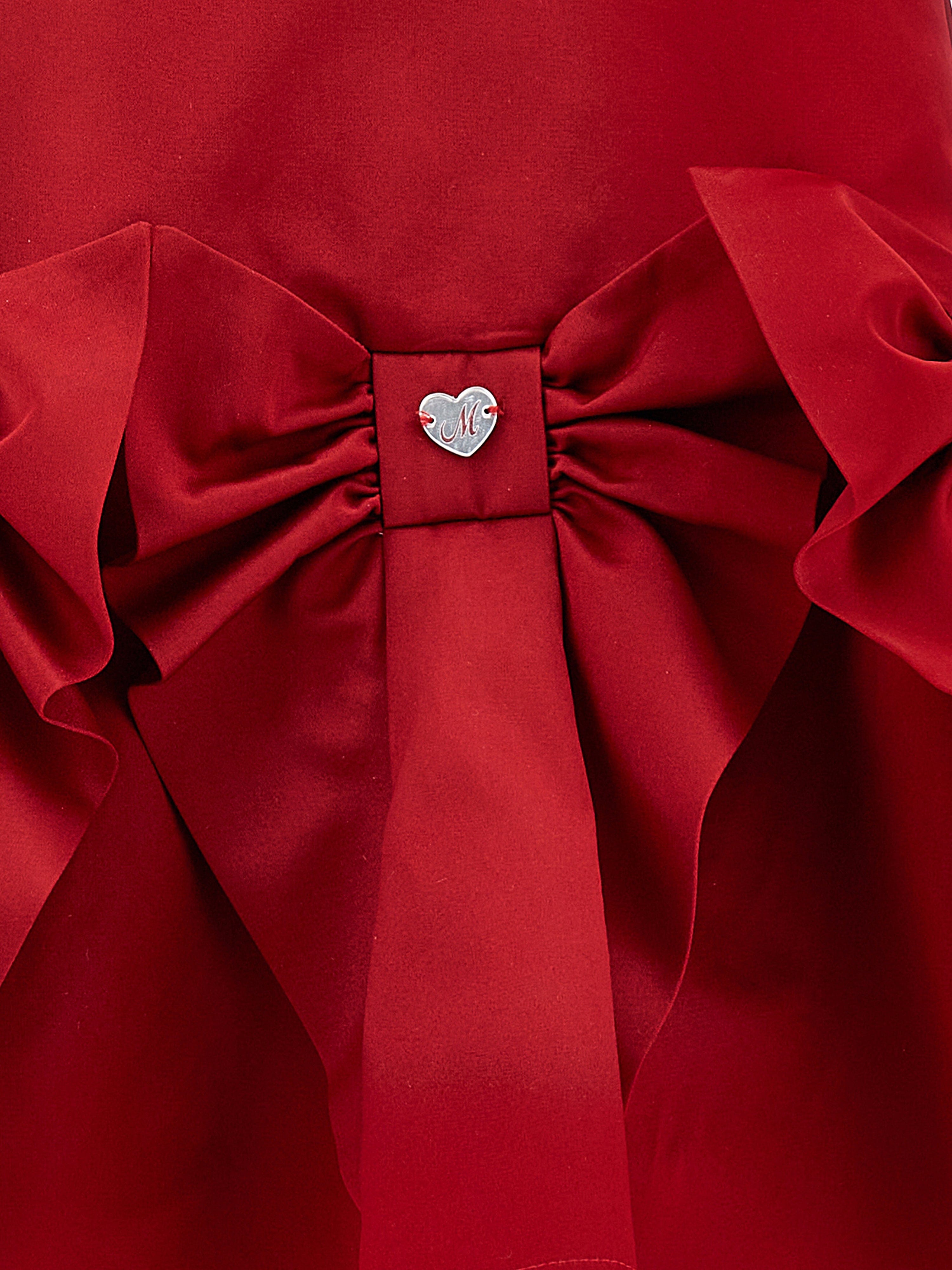 Monnalisa Girls Bow Duchess Dress in Red