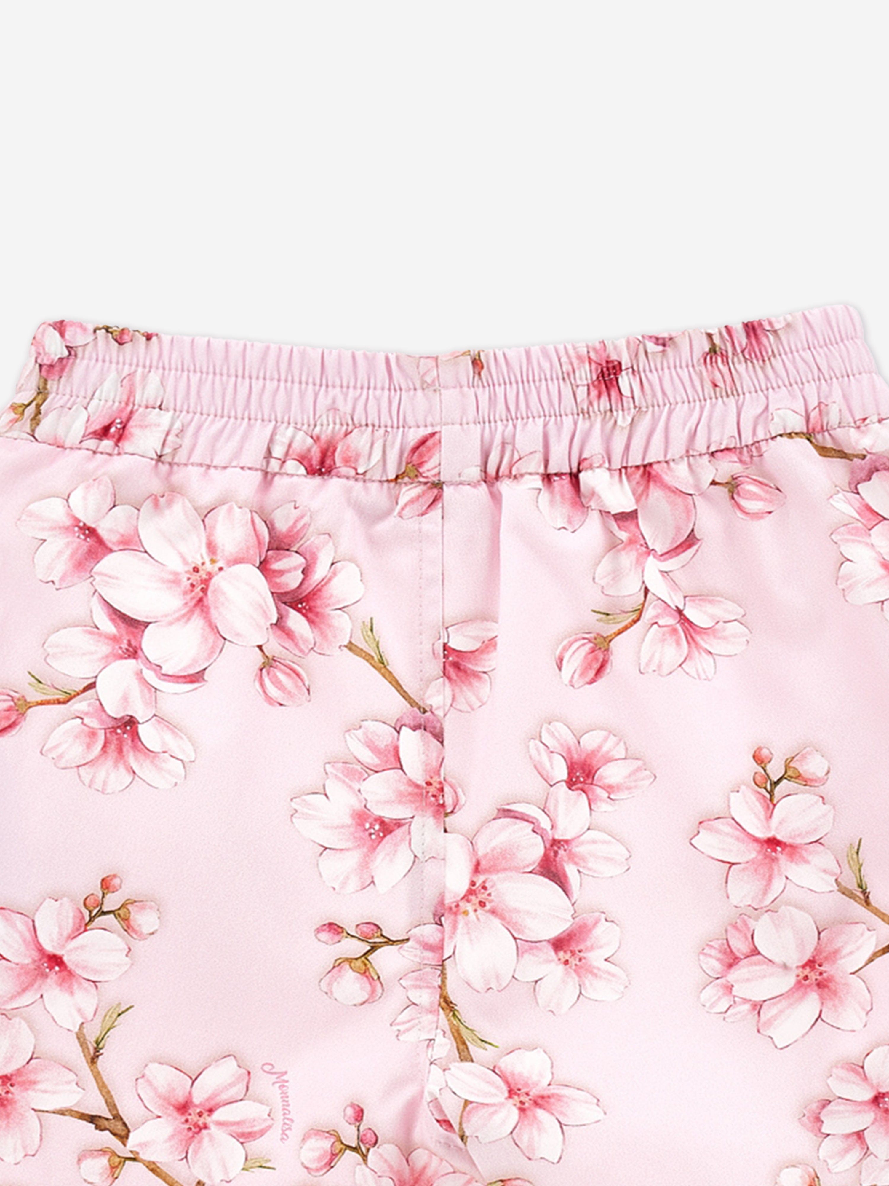 Girls Peach Blossom Shorts in Pink