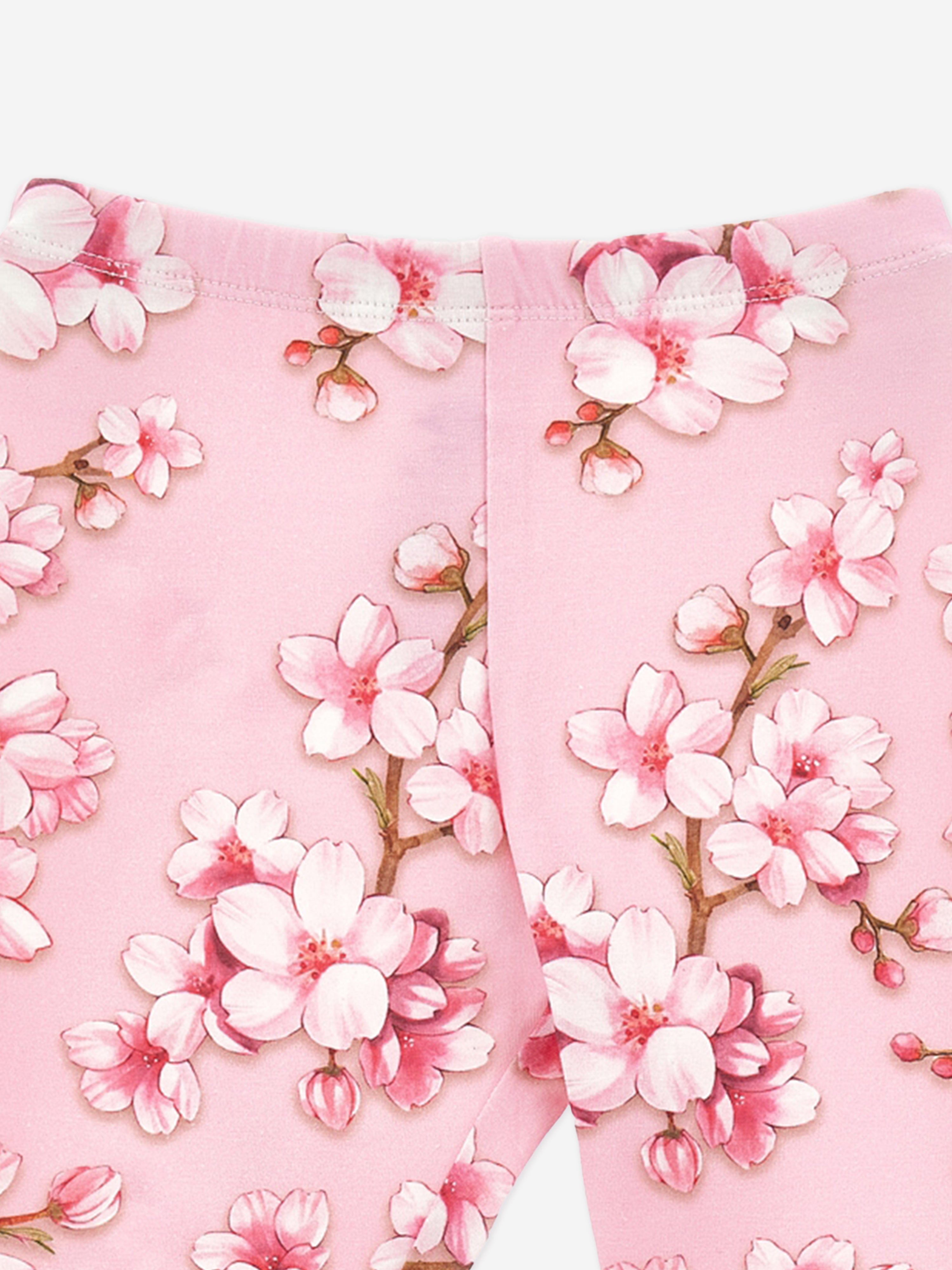 Girls Peach Blossom Leggings in Pink