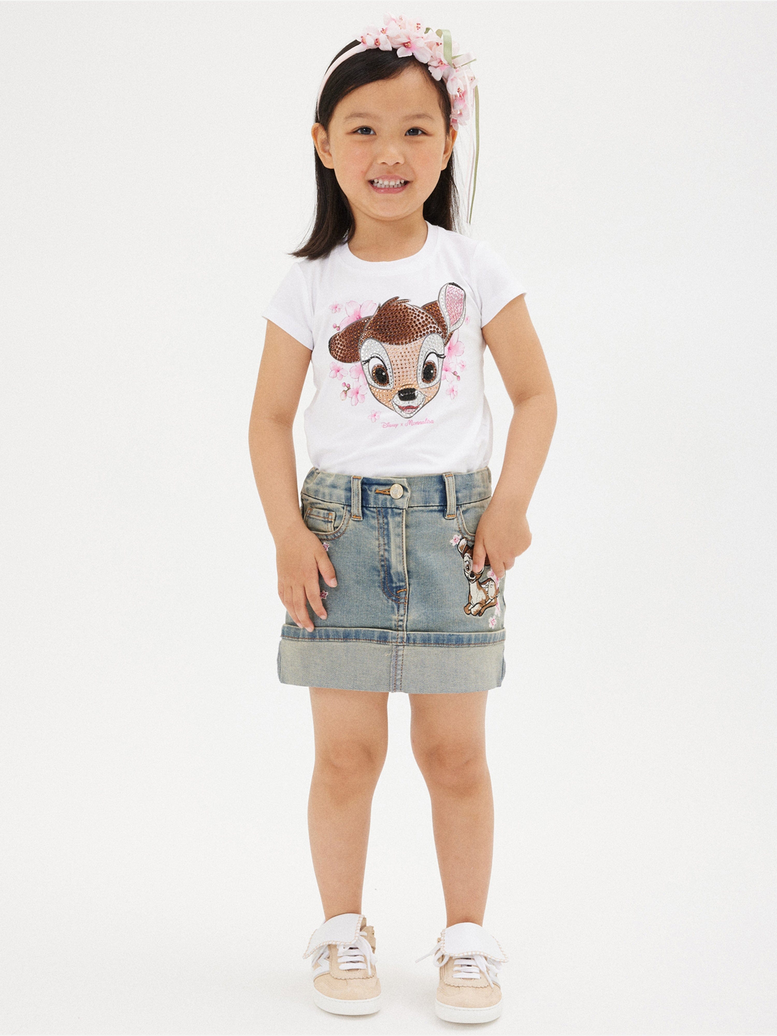 Girls Bambi T-Shirt in White