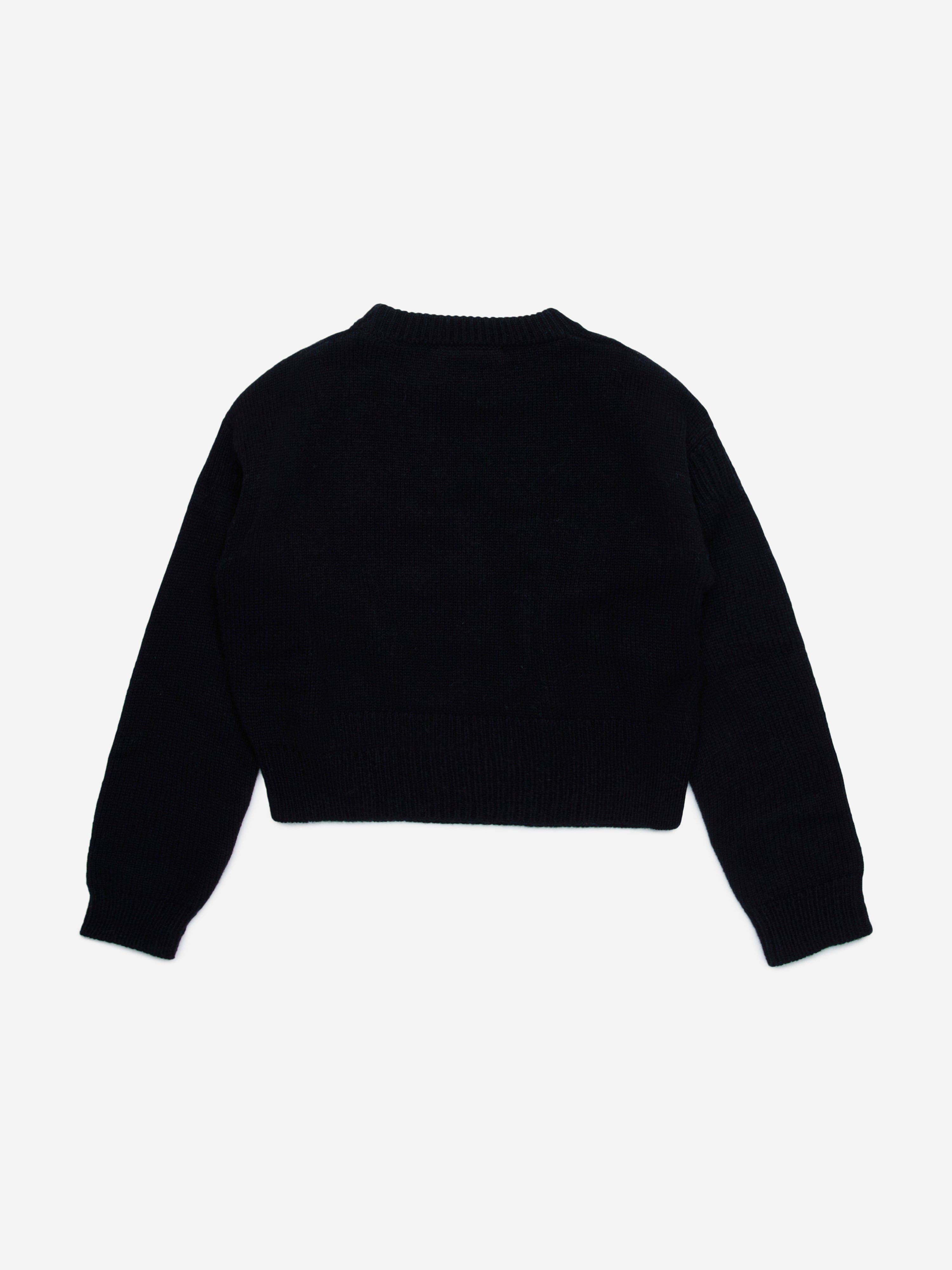 Girls Logo Knitted Jumper in Black