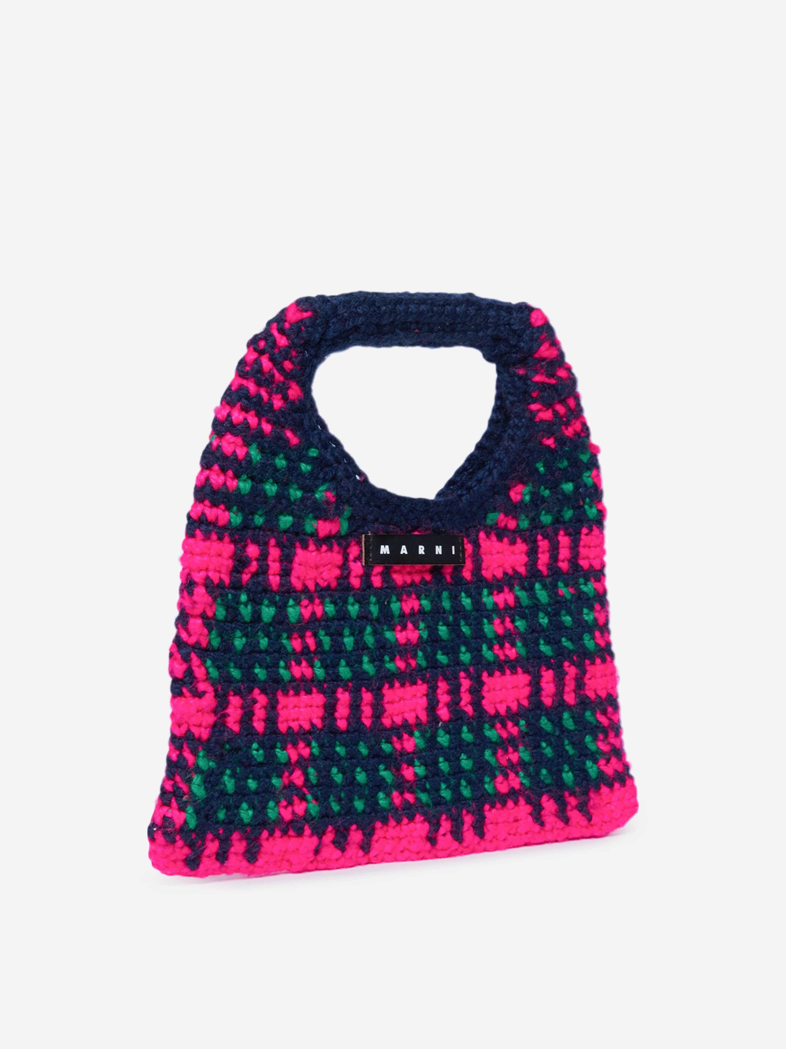 Girls Check Crochet Bag in Multicolour (25cm)