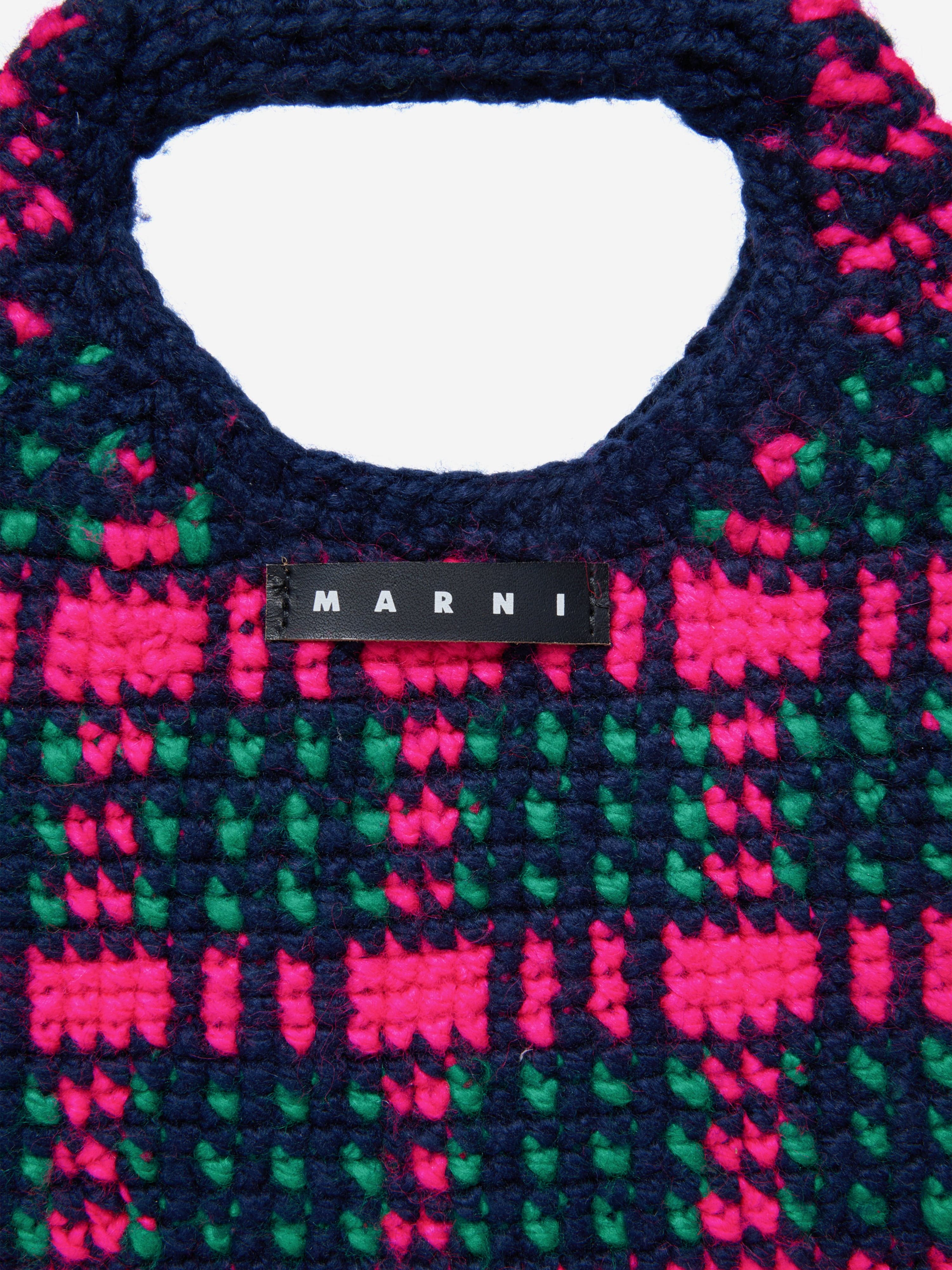 Girls Check Crochet Bag in Multicolour (25cm)