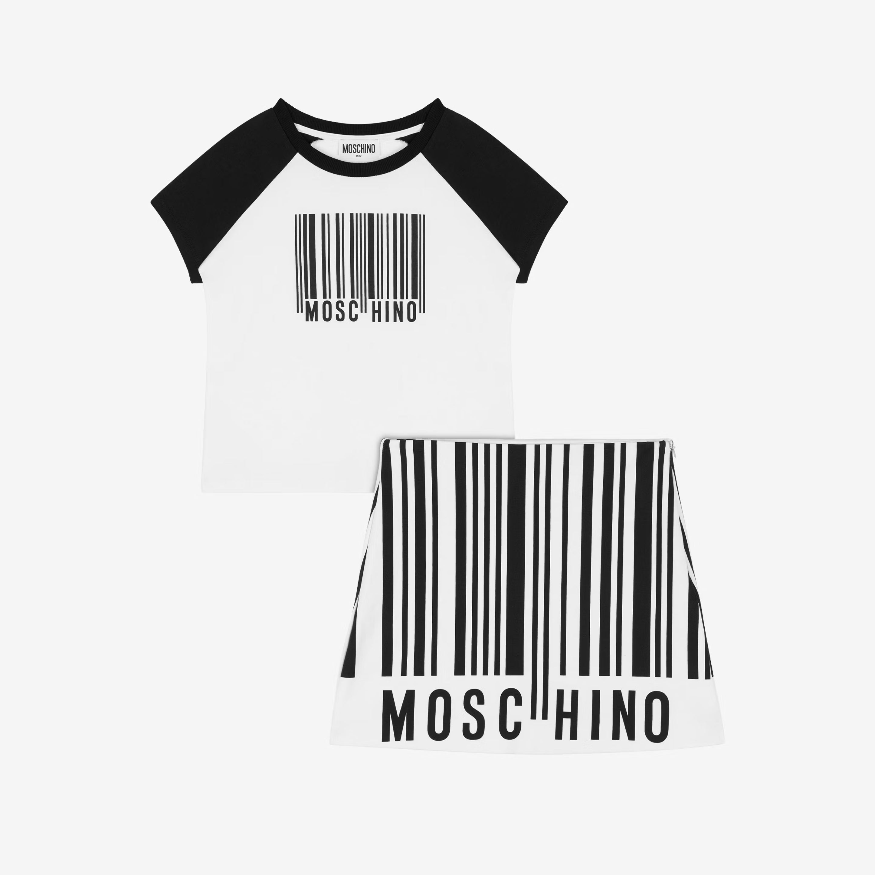 Girls White Logo T-Shirt & Skirt Set