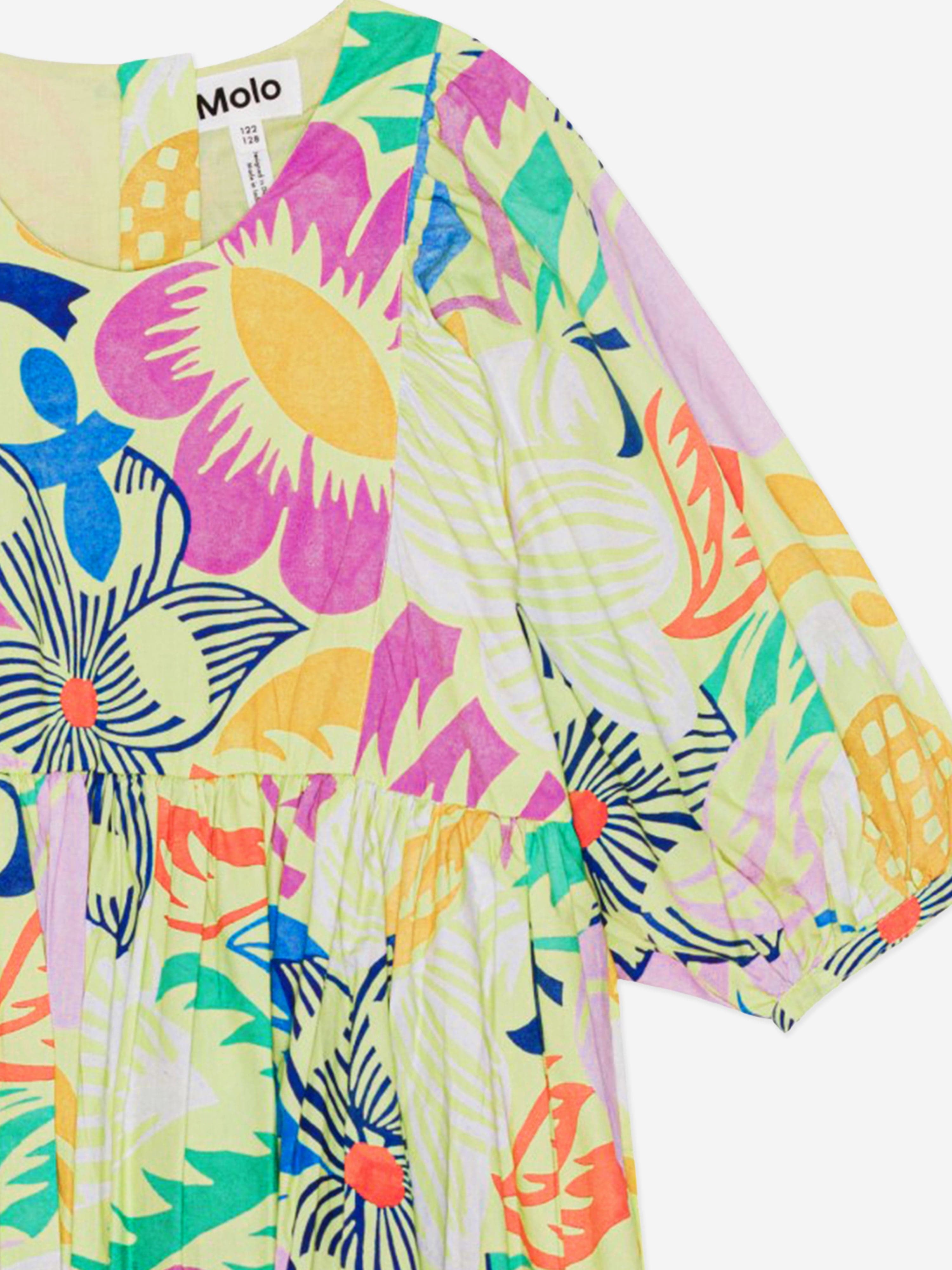 Molo Girls Floral Print Dress in Multicolour