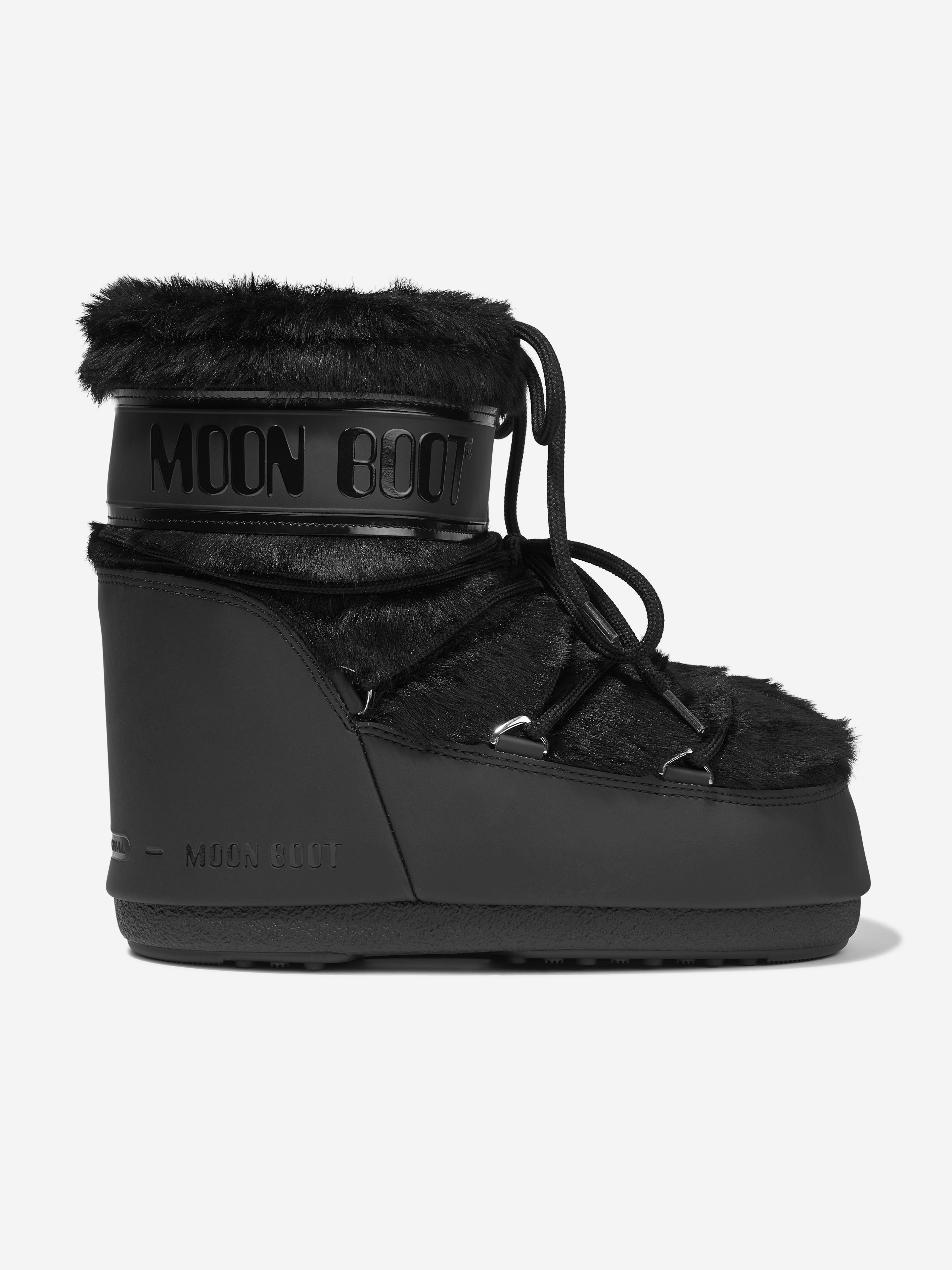 Kids Icon Lowo Faux Fur Snow Boots in Black