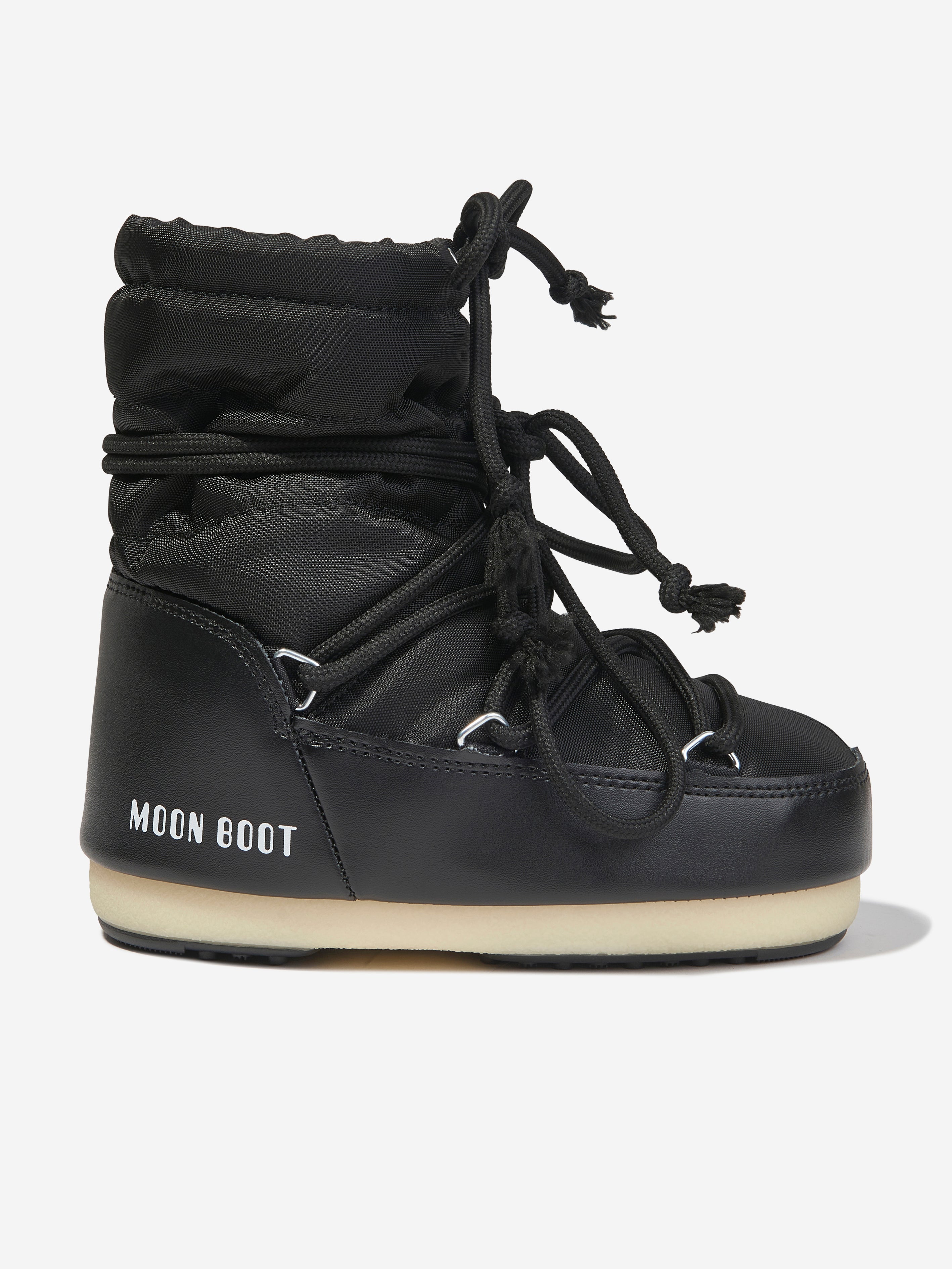 Kids Light Low Nylon Snow Boots in Black