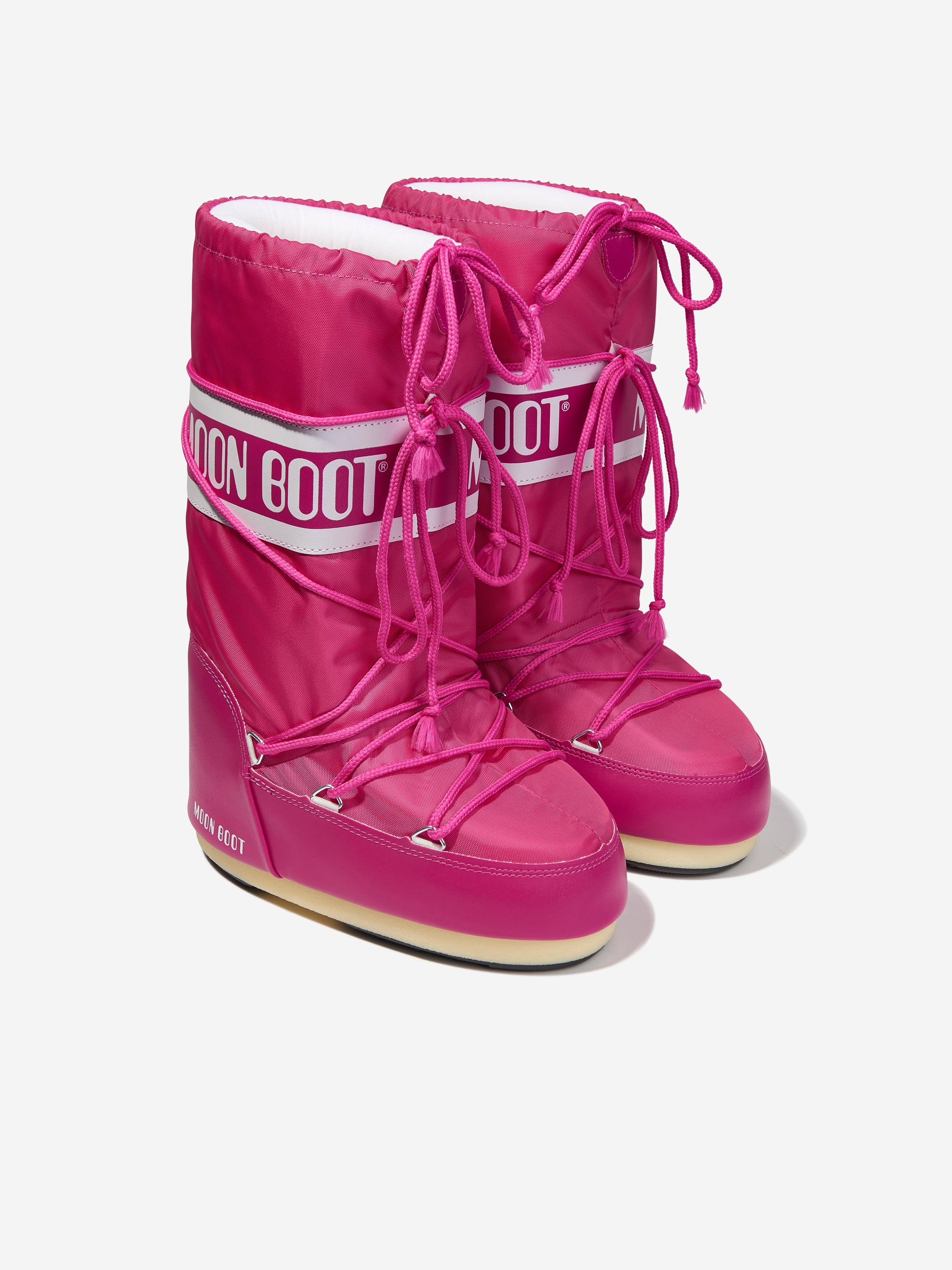 Girls Icon Nylon Snow Boots in Pink