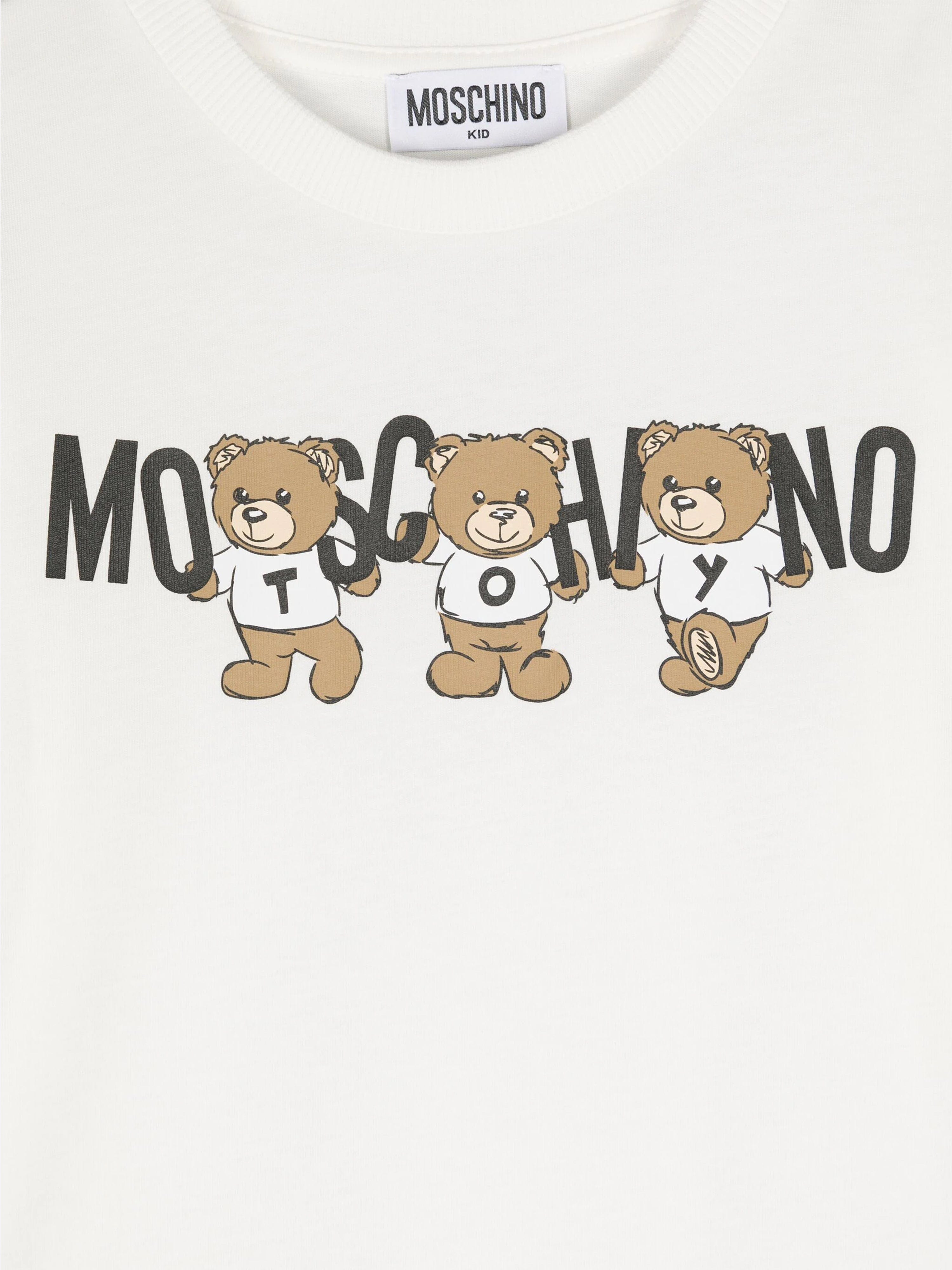 Kids Teddy Bear Logo T-Shirt in Ivory