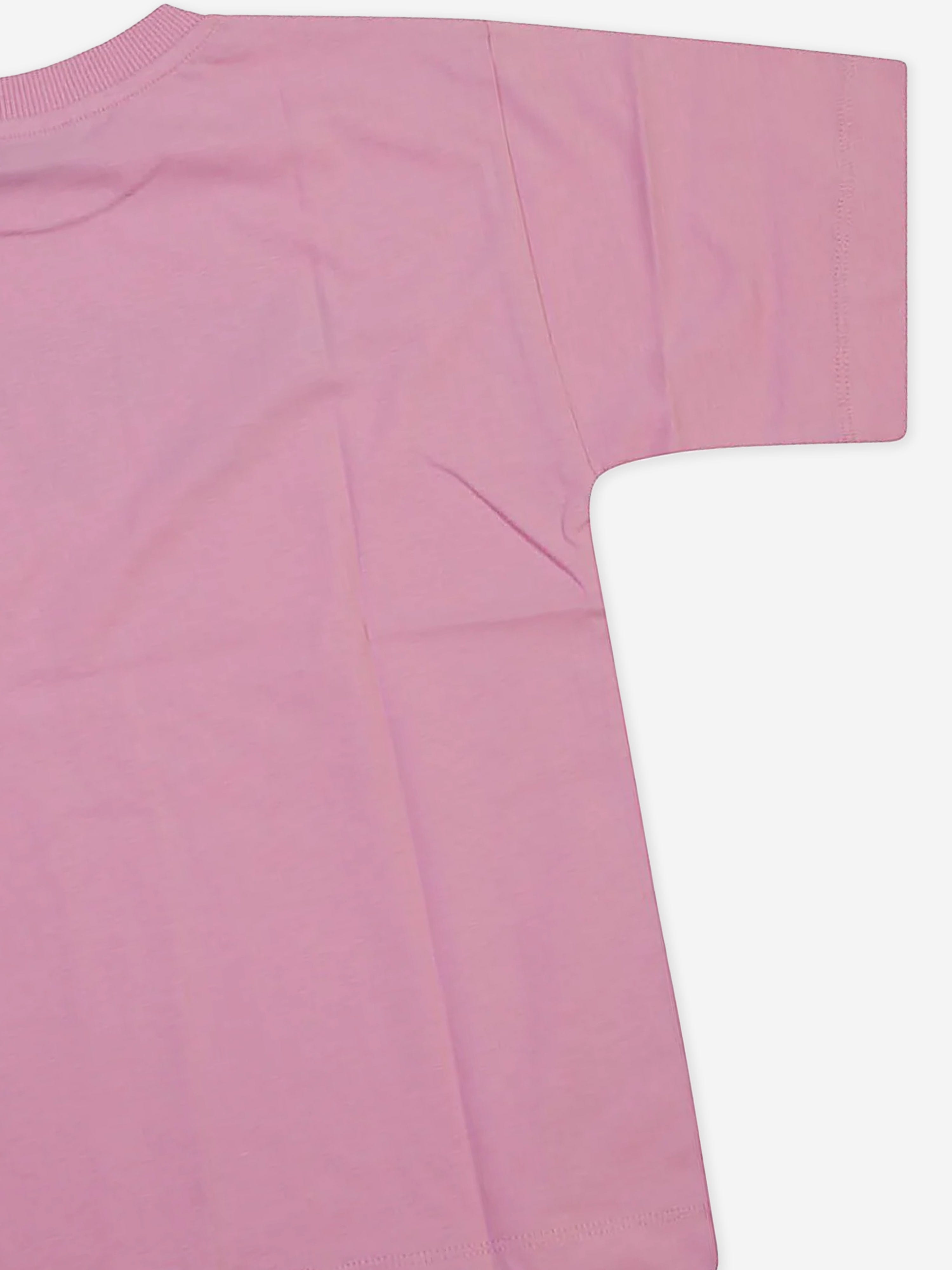 Girls Teddy Bear Logo T-Shirt in Pink