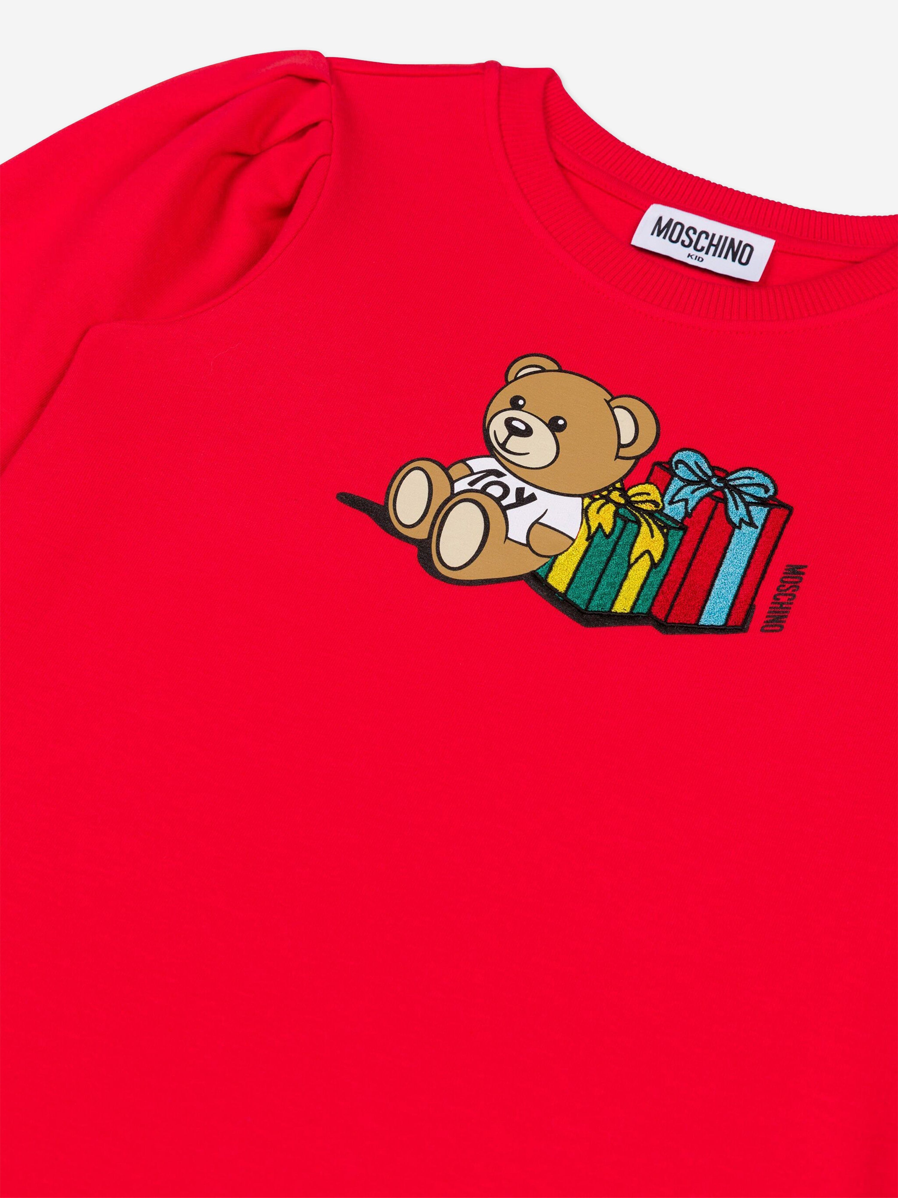 Girls Teddy Bear Gifts Dress in Red