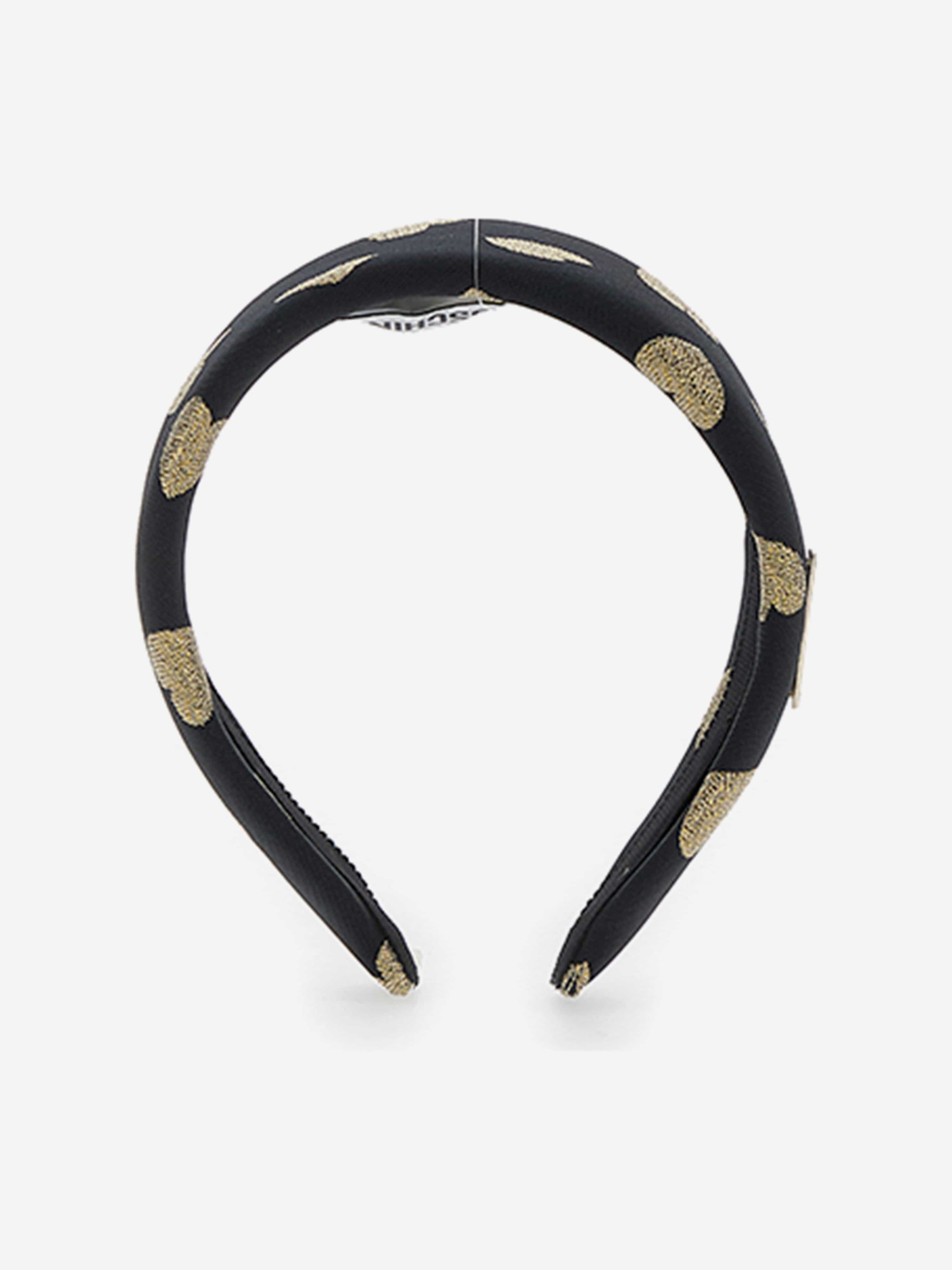 Girls Hearts Headband in Black