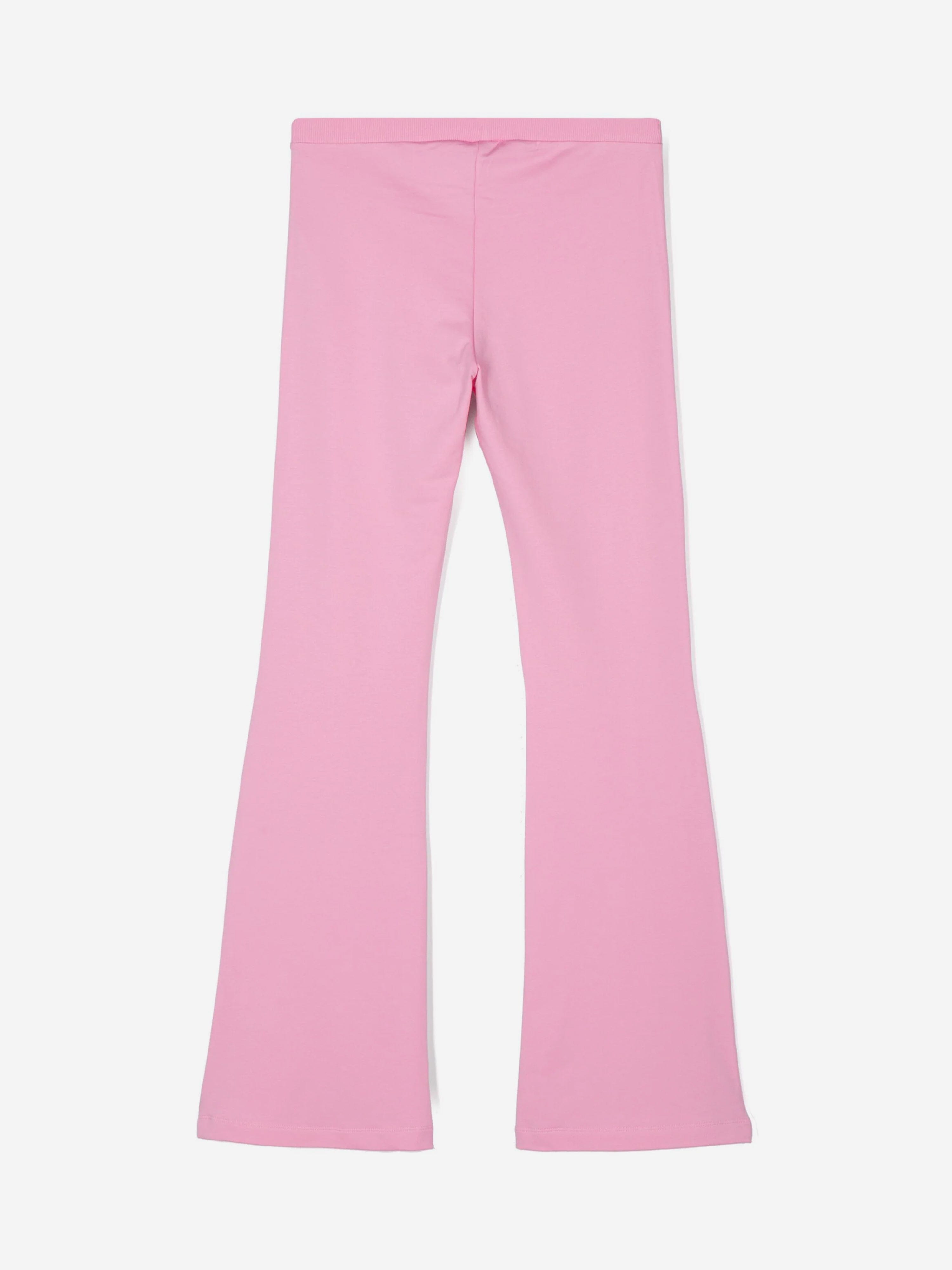 Girls Flared Logo Joggers in Pink