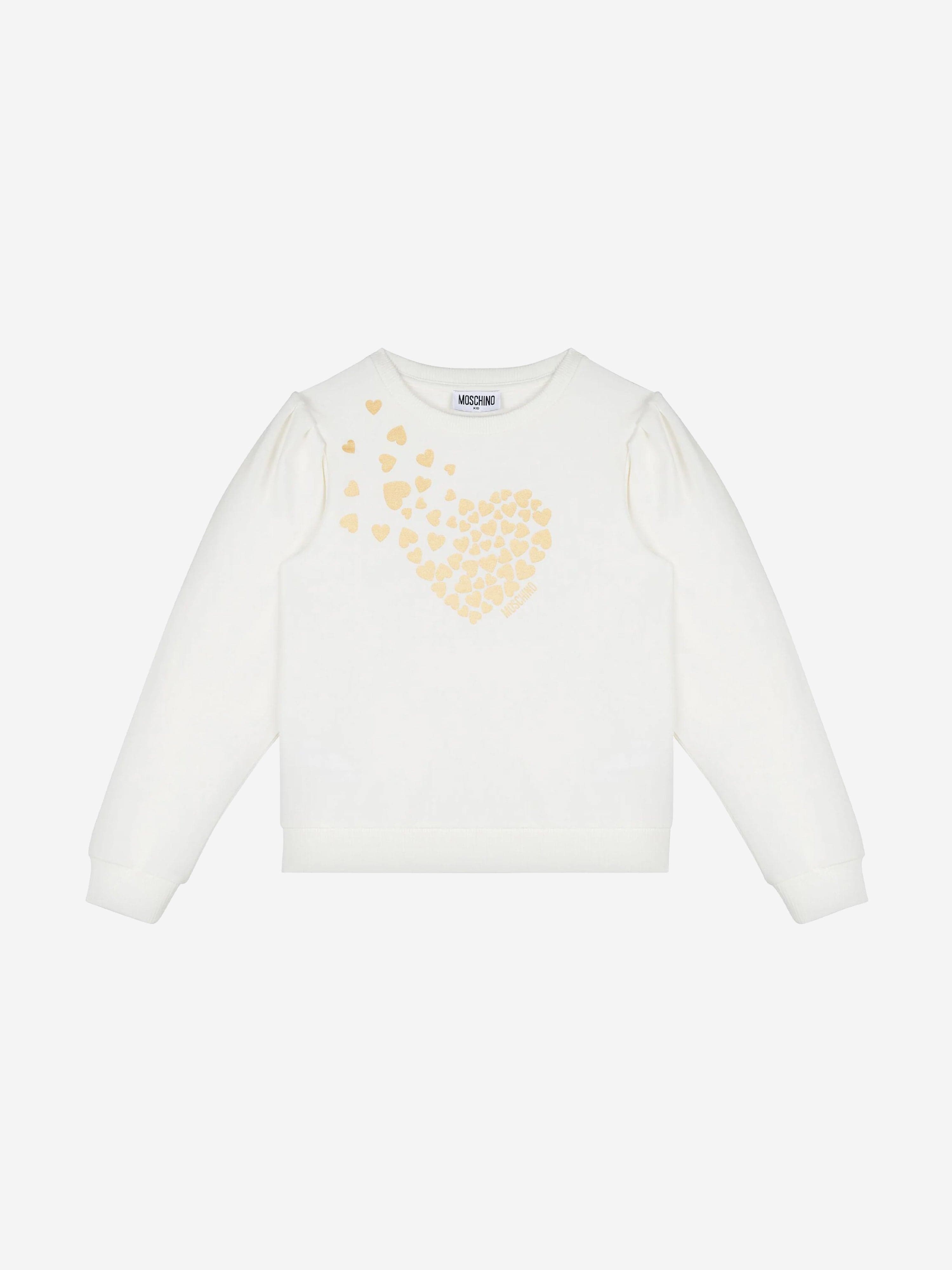 Girls Heart Logo Sweatshirt in Ivory