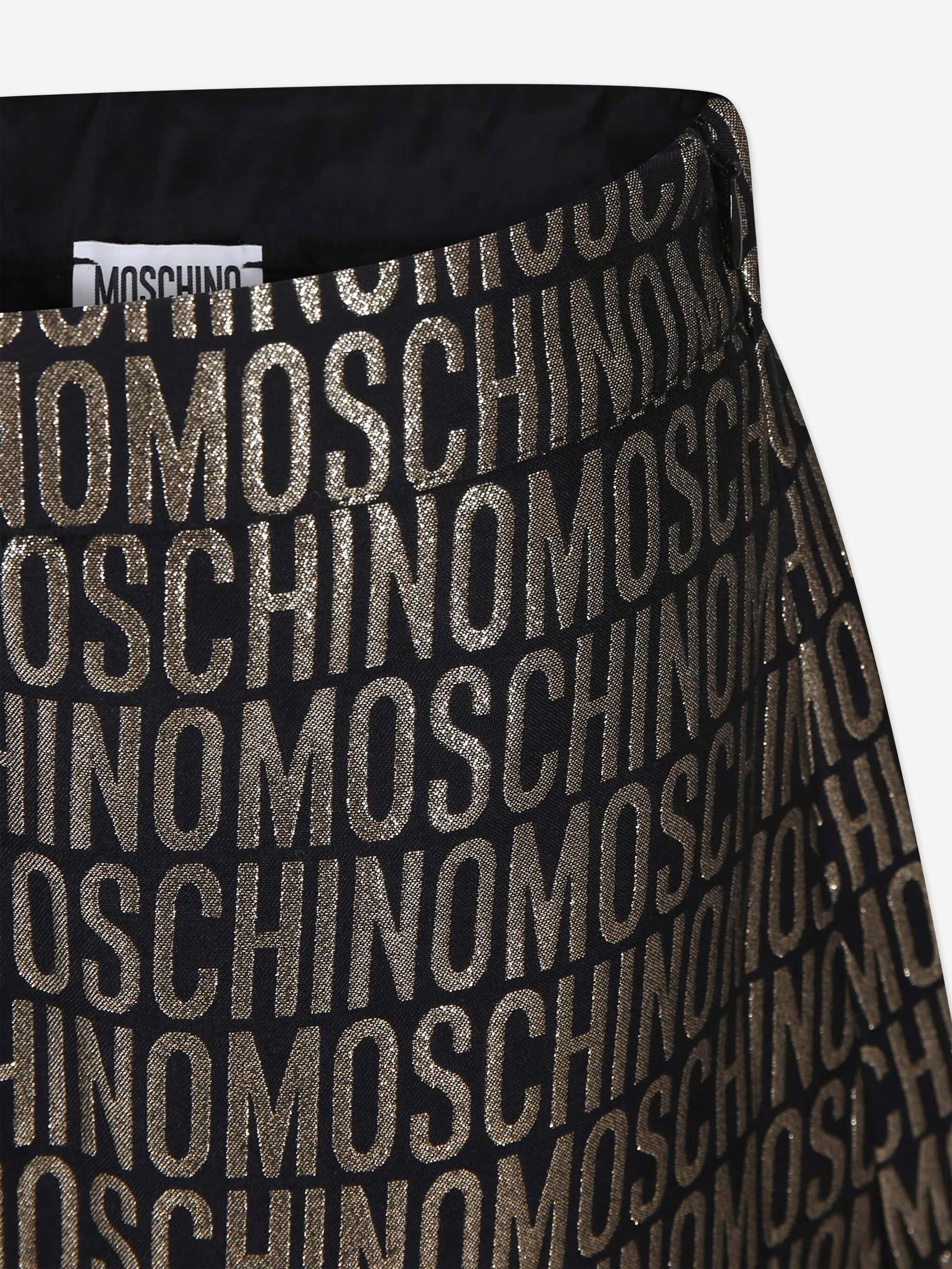 Moschino Girls Logo Skirt in Gold