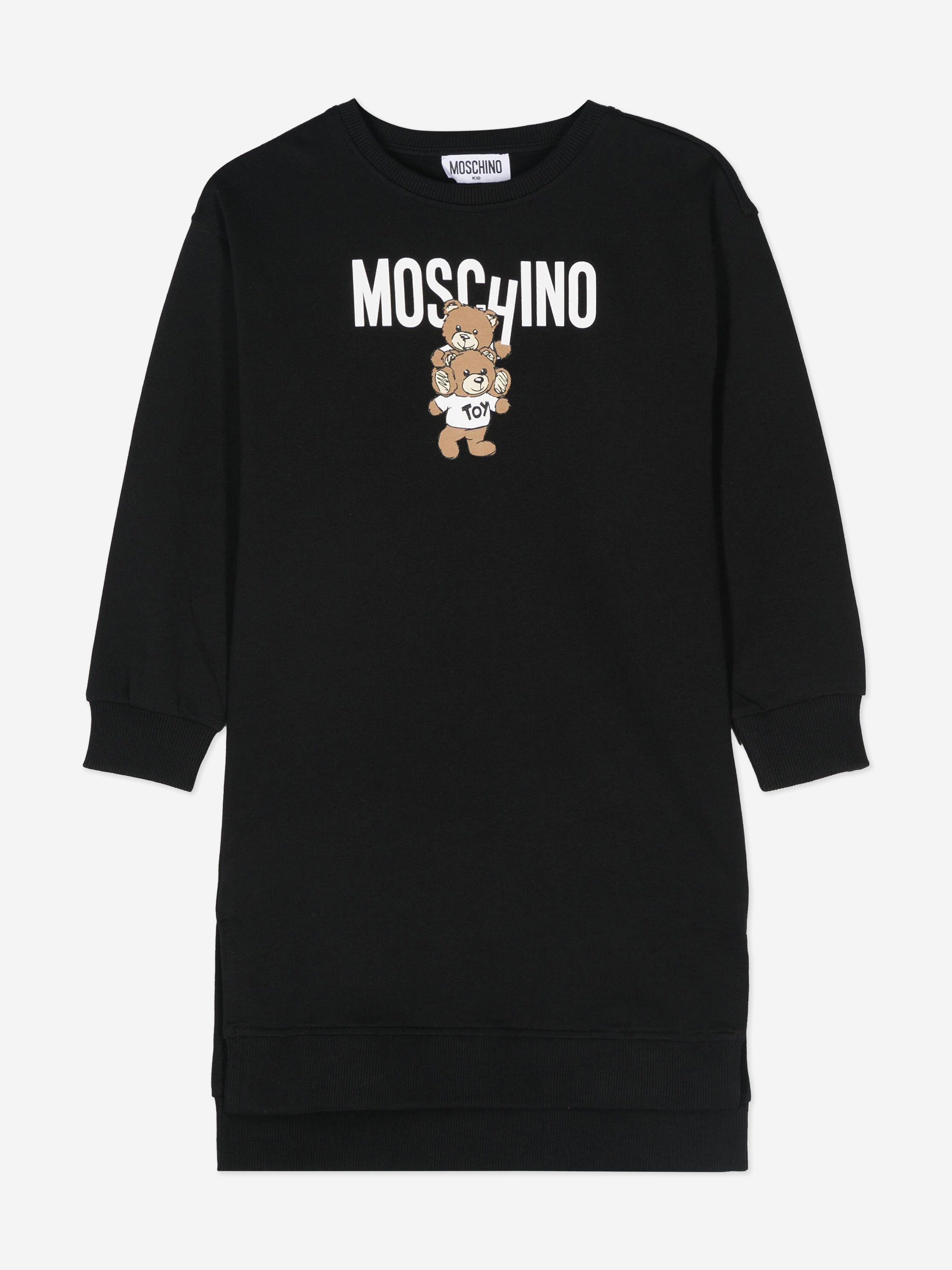Girls Bear Logo Sweater Dress in Black