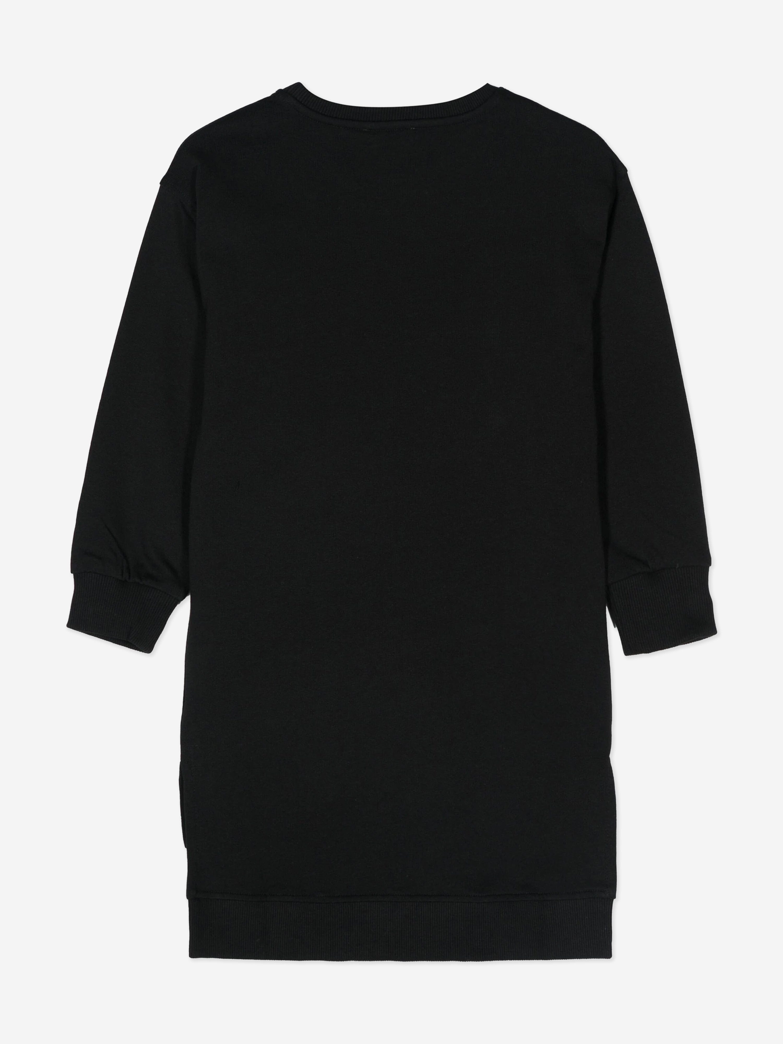 Girls Bear Logo Sweater Dress in Black